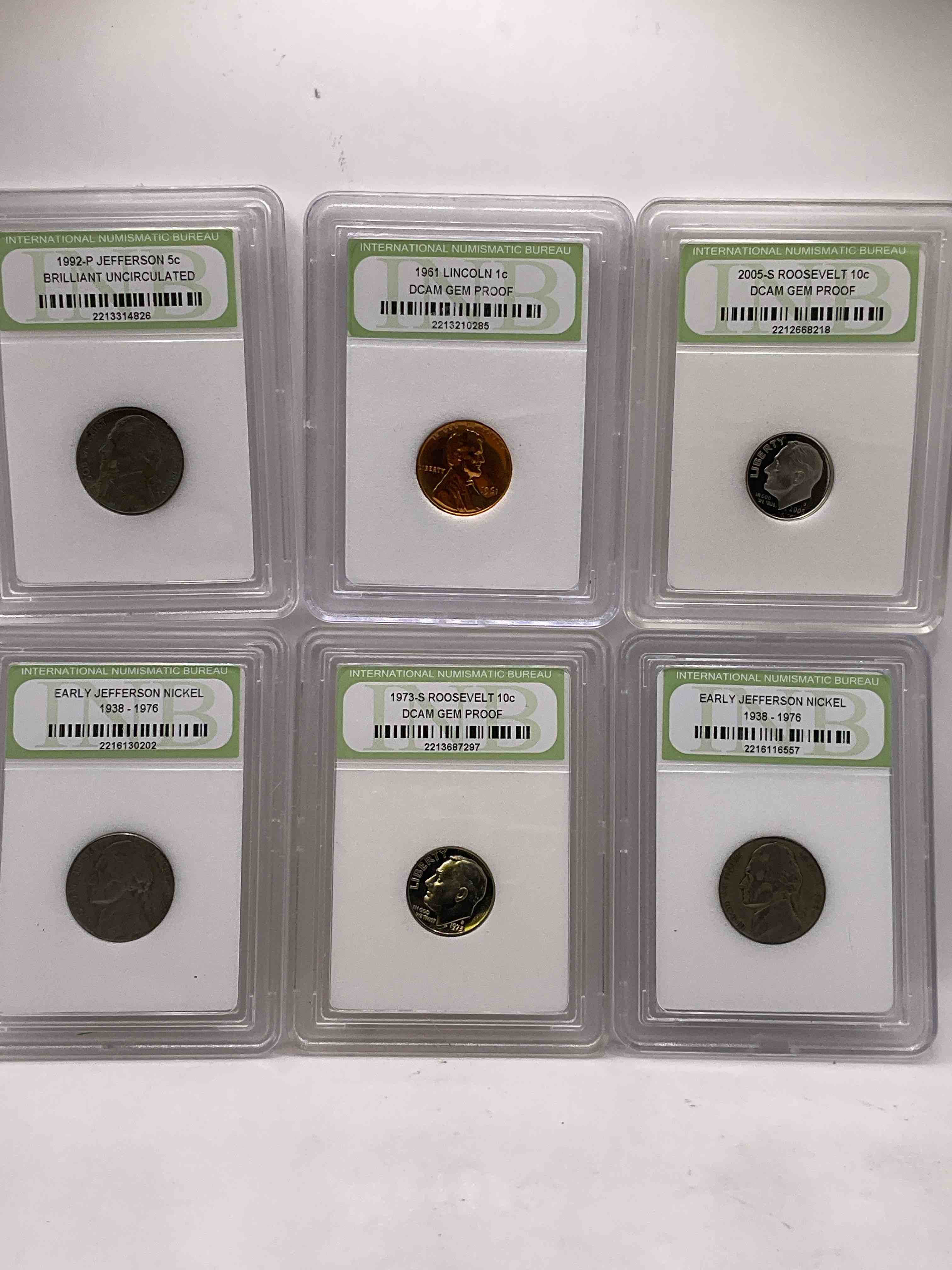 Collector's Dream! Six Different Rare, Slabbed U.S. Collector Coins In Certified/Catalogued Protective Slab Cases! A Great Way to Build An Incredible Collection Of Protected, Rare U.S. Coins! Great For The Coin Fan & Collector!
