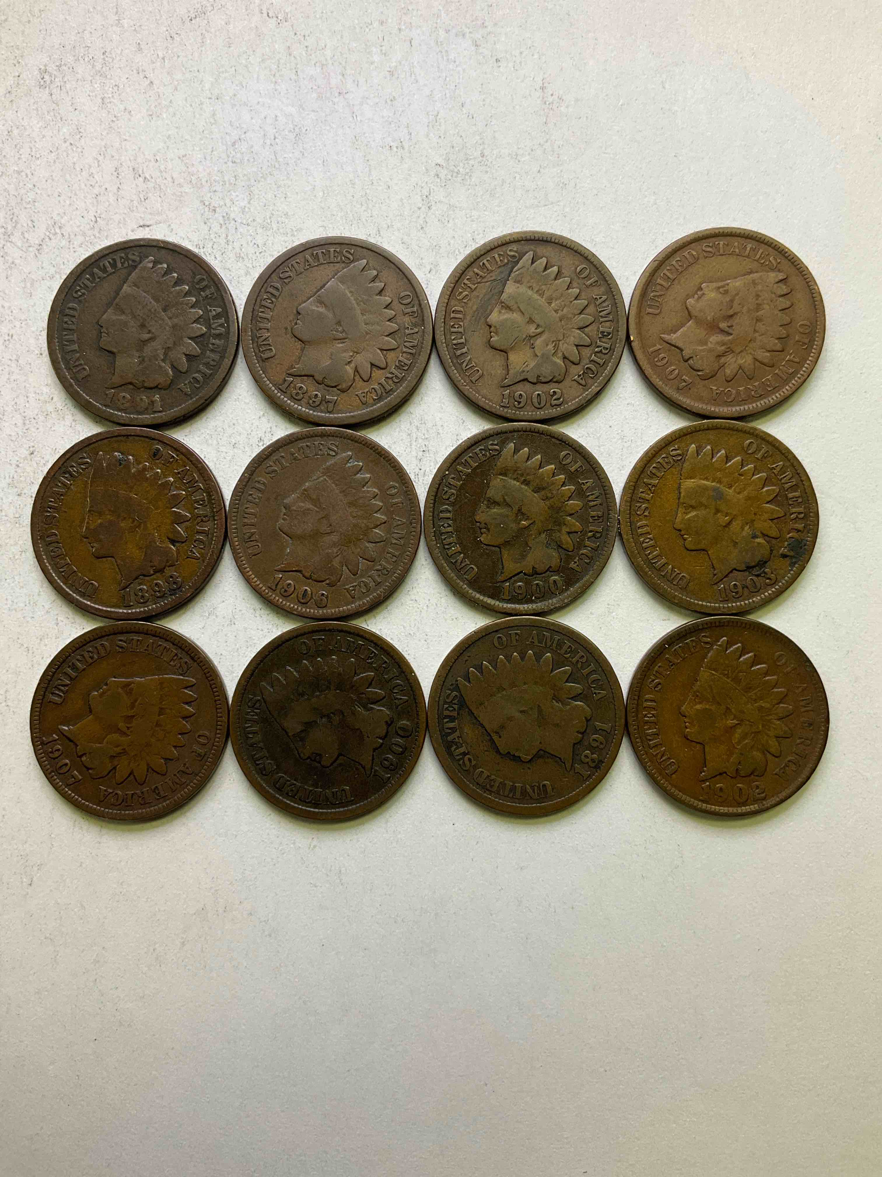 Indian Head Pennies! These Gorgeous U.S. Pennies Were Minted From 1859-1909 & Have Become Serious Collector Items! The "Indian Head" Design Is Actually A Representation Of Lady Liberty Wearing An Indian Headdress. Here Are Beautiful, Well-Kept Examples Representing Many Different Mint Years! Great For Collecting, Investing & Learning History, & Rare With Visible Dates!