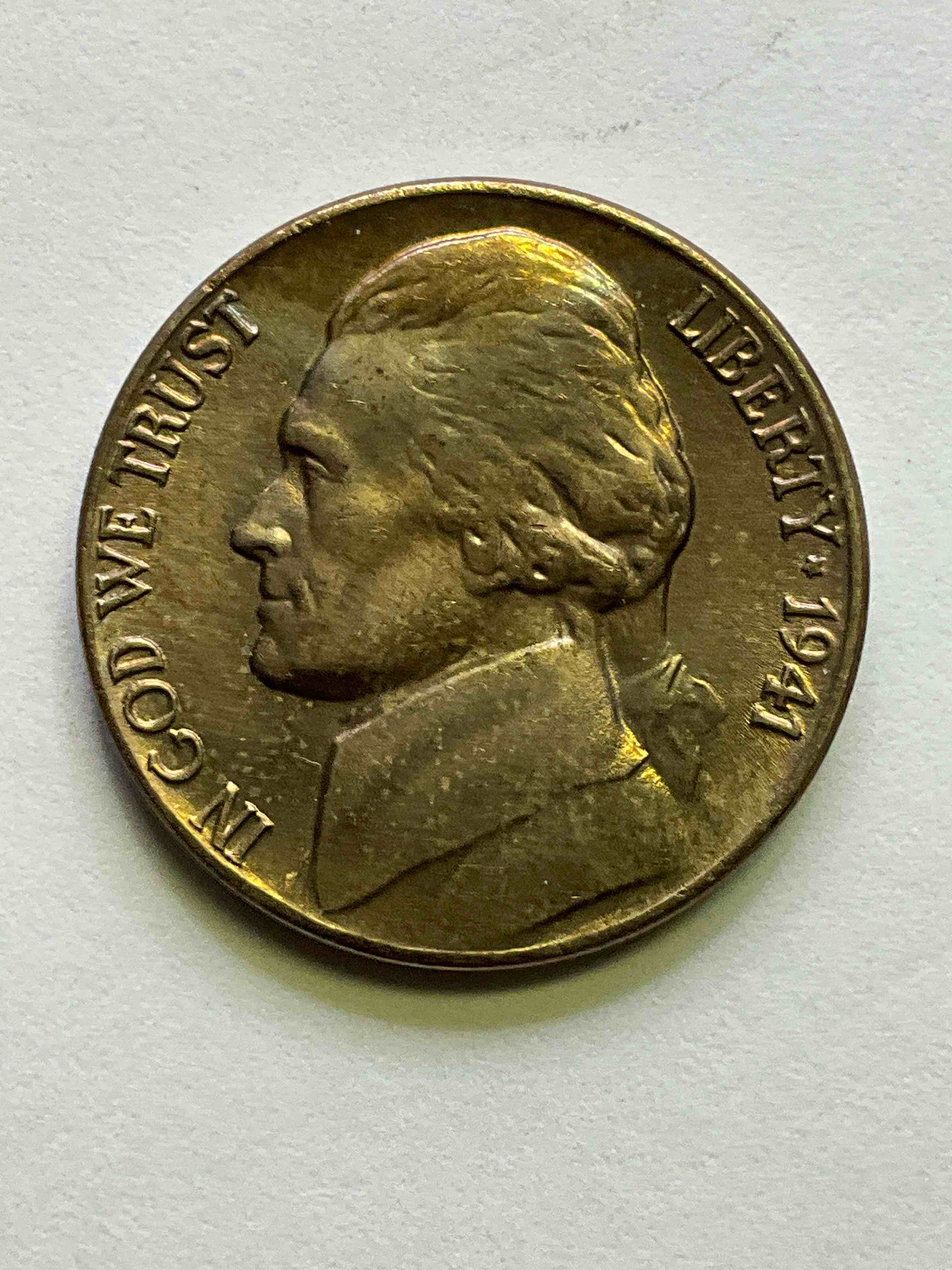 The Year America Entered WWII, 1941 Nickel, With Great Toning! Perfect Collectors Item & Rare & Important Piece Of American History!