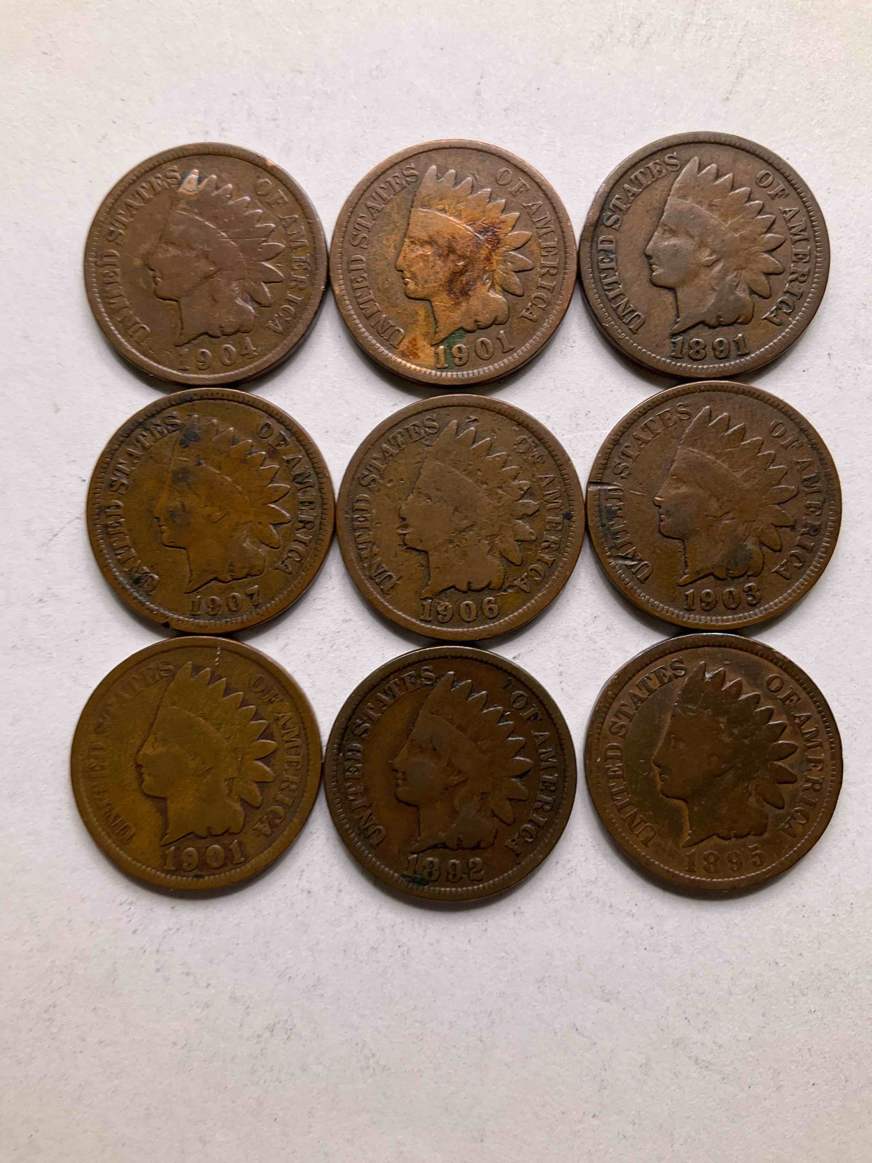 Indian Head Pennies! These Gorgeous U.S. Pennies Were Minted From 1859-1909 & Have Become Serious Collector Items! The "Indian Head" Design Is Actually A Representation Of Lady Liberty Wearing An Indian Headdress. Here Are Beautiful, Well-Kept Examples Representing Many Different Mint Years! Great For Collecting, Investing & Learning History, & Rare With Visible Dates!