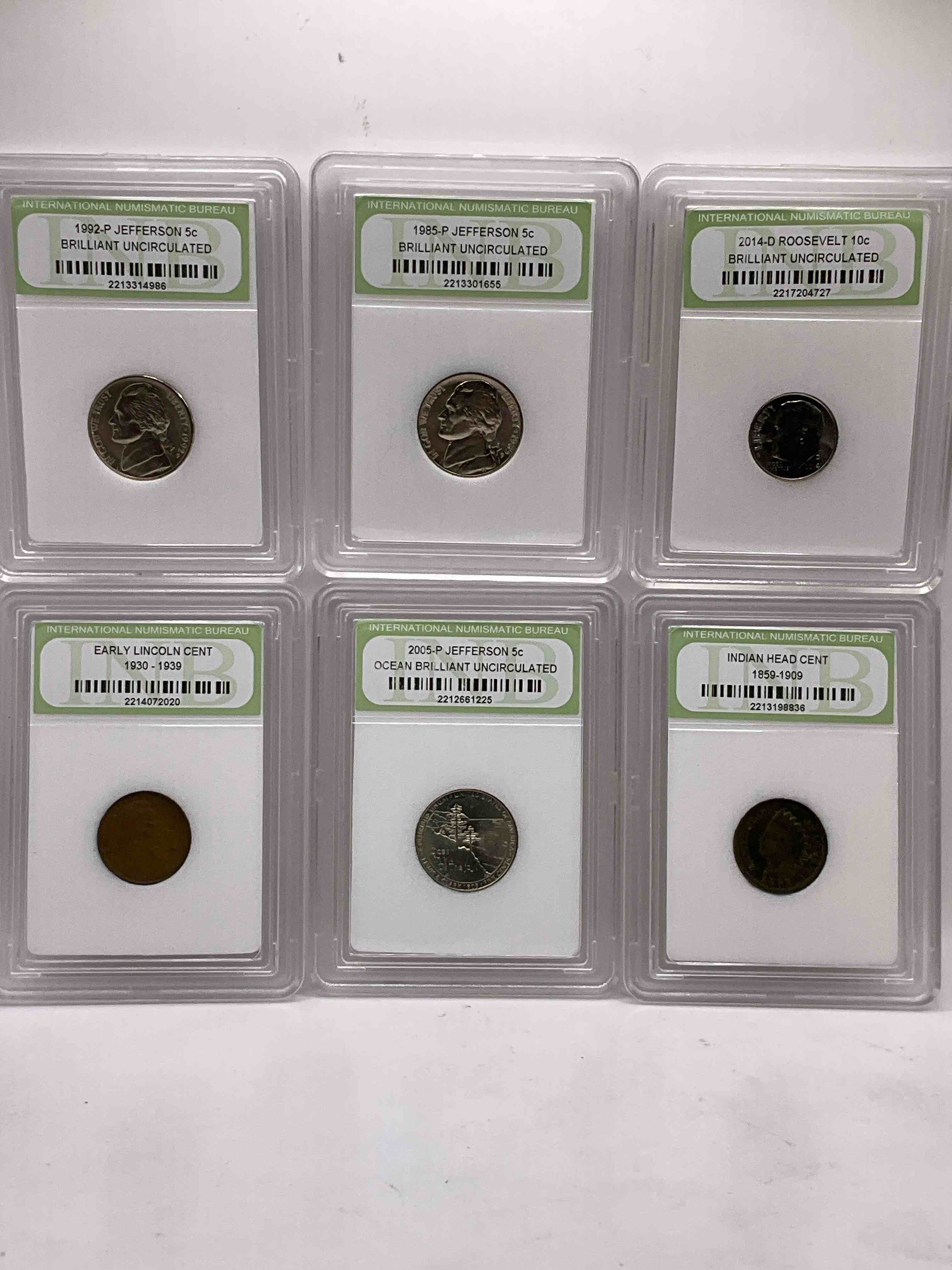 Collector's Dream! Six Different Rare, Slabbed U.S. Collector Coins In Certified/Catalogued Protective Slab Cases! A Great Way to Build An Incredible Collection Of Protected, Rare U.S. Coins! Great For The Coin Fan & Collector!