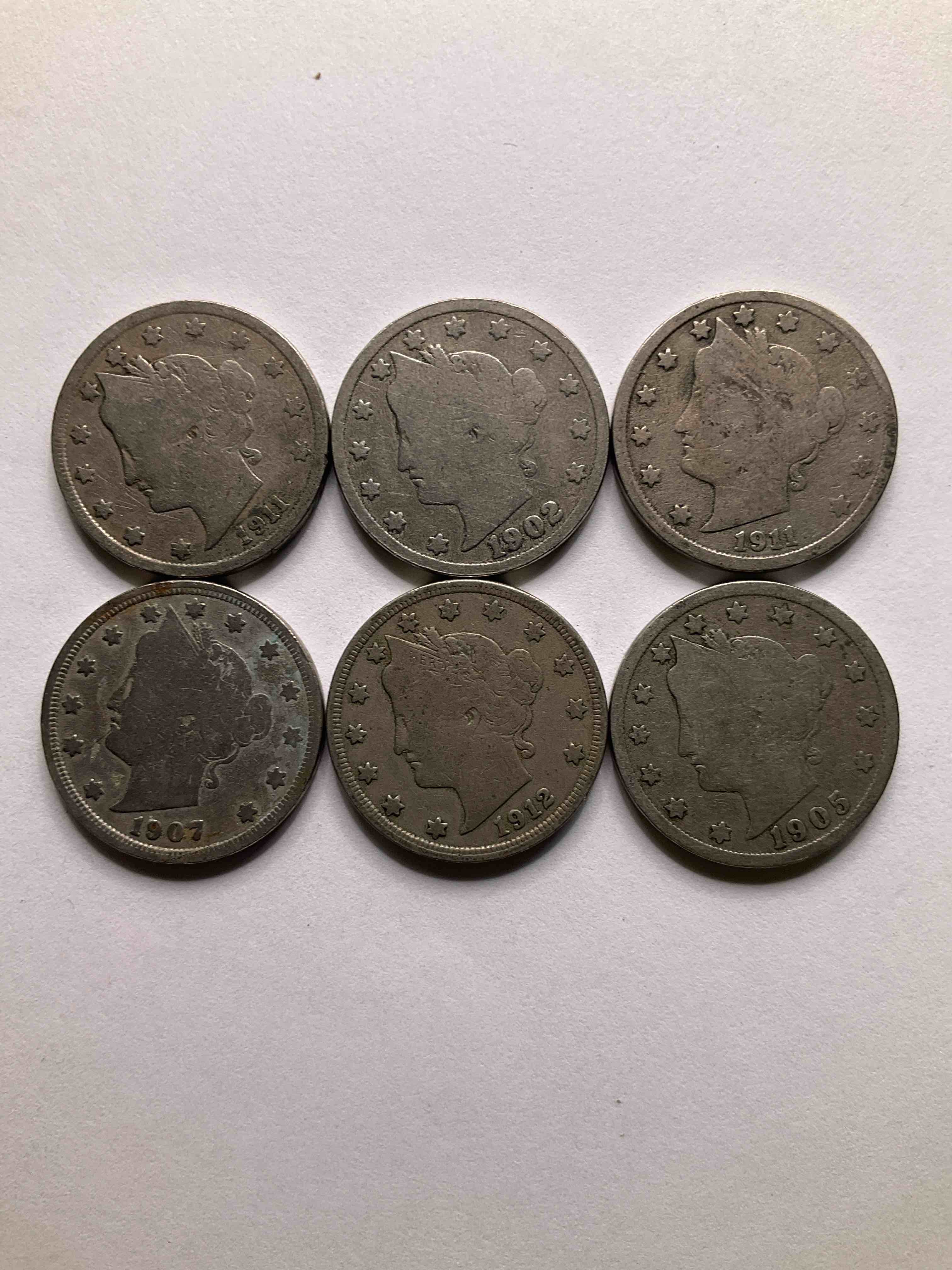 Antique U.S. "V" Nickels, 1912 Year Of The Titanic! Nearly Impossible To Collect!Antique V Nickels, Includes At Least One 1912, The Year Of The Sinking Of The Titanic! Own A Piece Of History Great For Coin Collectors, Think Of The History These Coins Have Seen!, Liberty Head V Nickels Were Minted Up Until 1913 & Were The Style Of Nickels Before Buffalo Nickels. Own Some Cool Pieces Of History! Rare To See These Coins With The "Date On" In Circulated Condition!