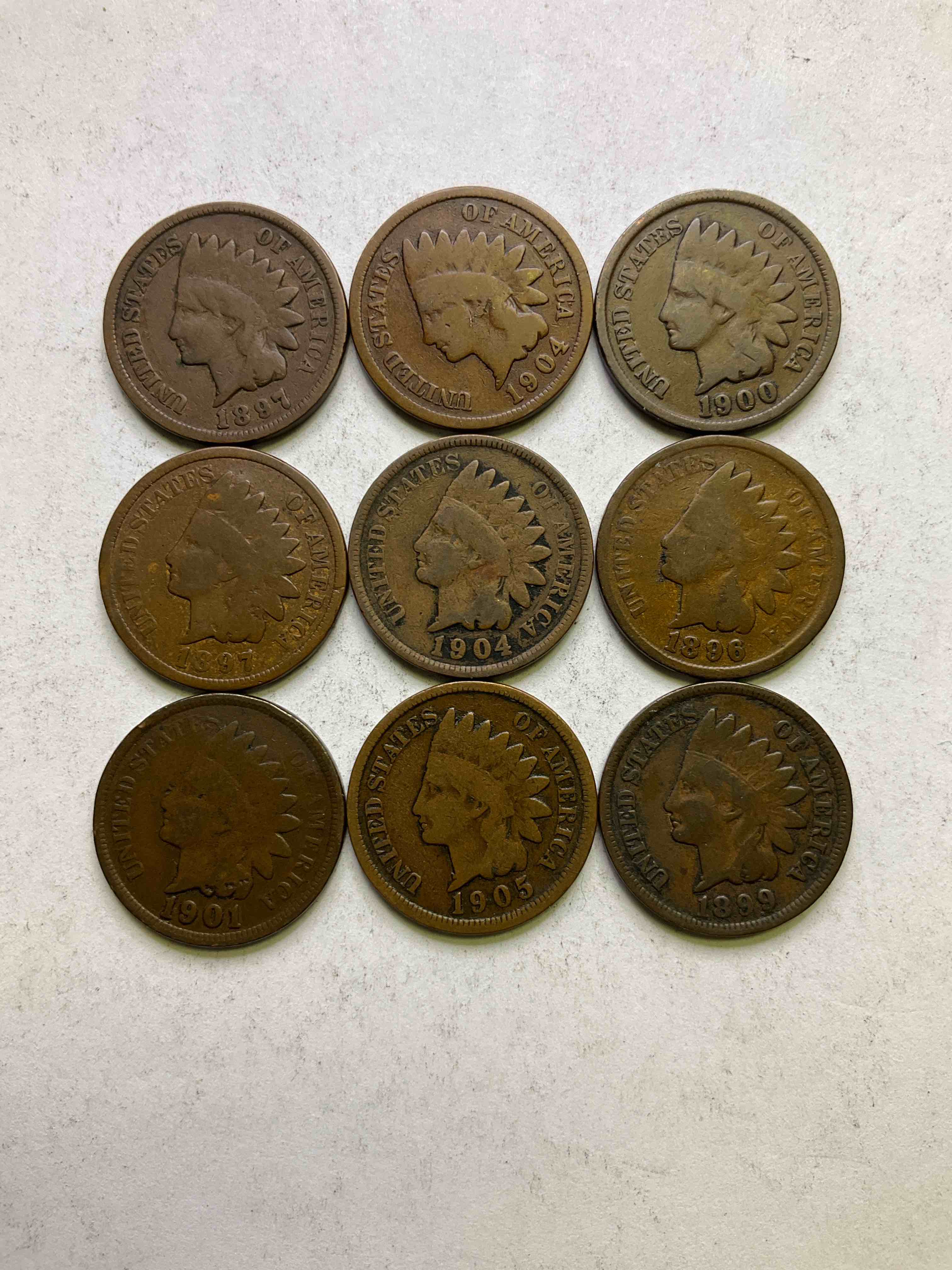 Indian Head Pennies! These Gorgeous U.S. Pennies Were Minted From 1859-1909 & Have Become Serious Collector Items! The "Indian Head" Design Is Actually A Representation Of Lady Liberty Wearing An Indian Headdress. Here Are Beautiful, Well-Kept Examples Representing Many Different Mint Years! Great For Collecting, Investing & Learning History, & Rare With Visible Dates!
