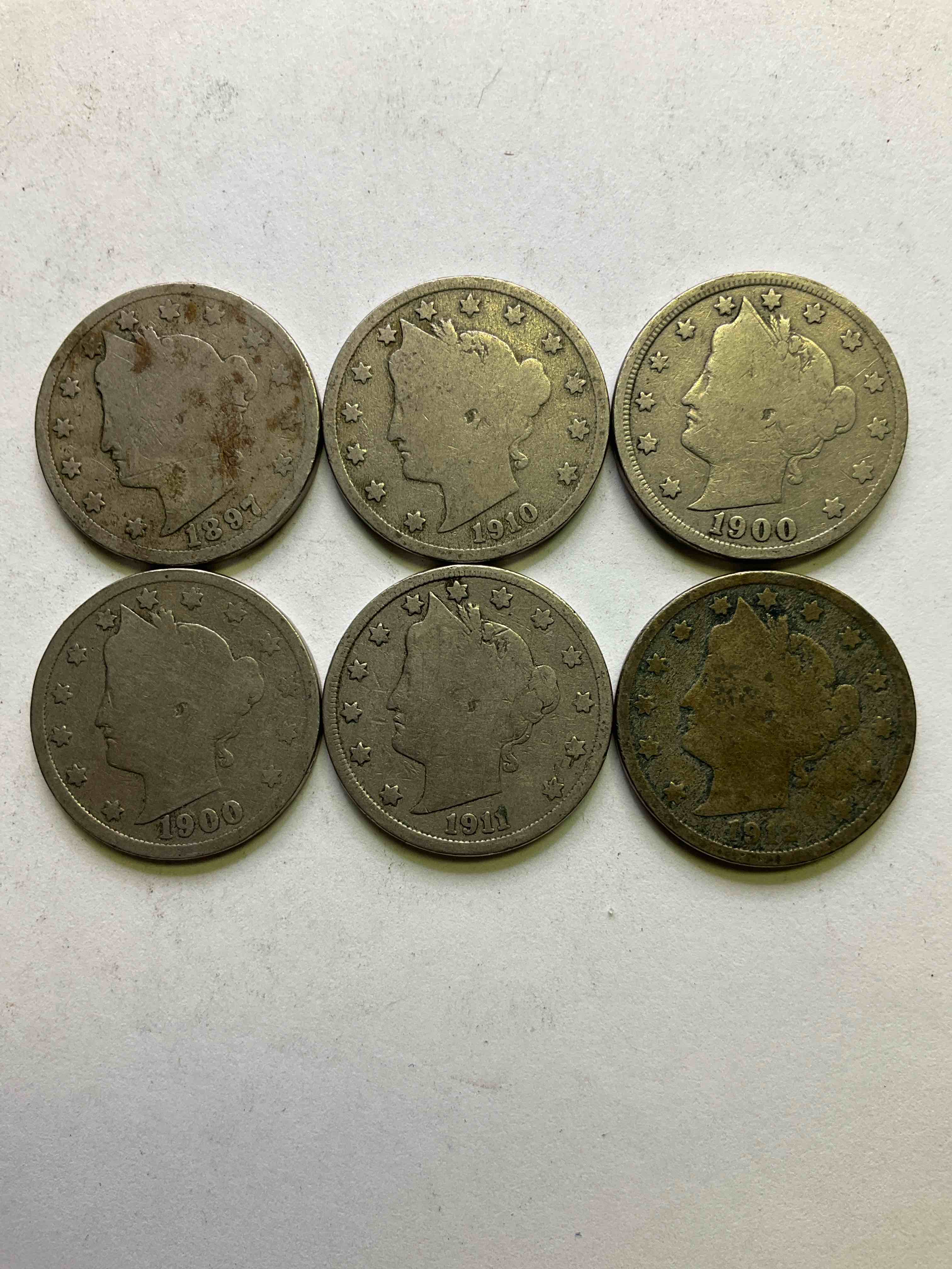 Antique U.S. "V" Nickels, 1912 Year Of The Titanic! Nearly Impossible To Collect!Antique V Nickels, Includes At Least One 1912, The Year Of The Sinking Of The Titanic! Own A Piece Of History Great For Coin Collectors, Think Of The History These Coins Have Seen!, Liberty Head V Nickels Were Minted Up Until 1913 & Were The Style Of Nickels Before Buffalo Nickels. Own Some Cool Pieces Of History! Rare To See These Coins With The "Date On" In Circulated Condition!