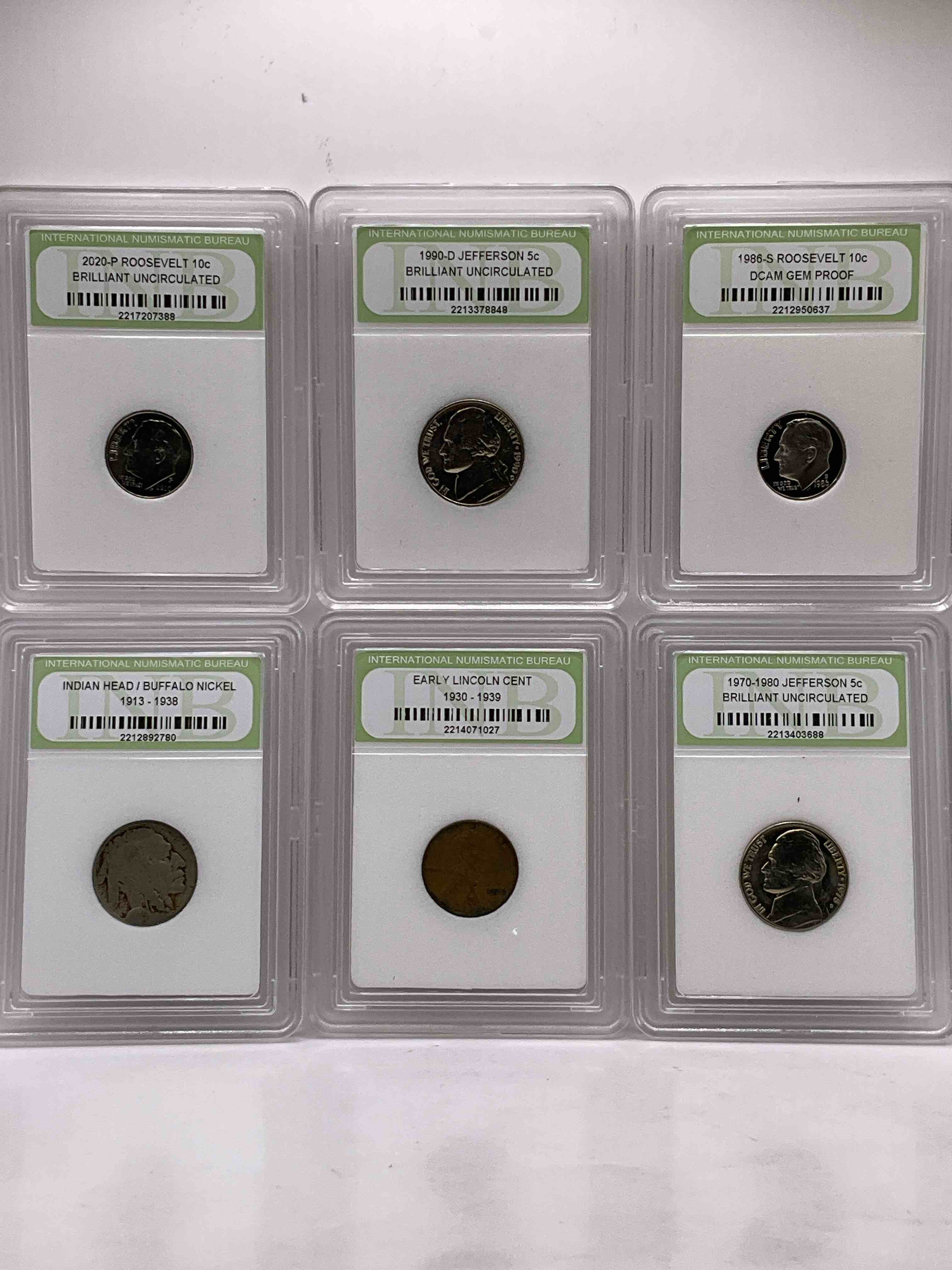 Collector's Dream! Six Different Rare, Slabbed U.S. Collector Coins In Certified/Catalogued Protective Slab Cases! A Great Way to Build An Incredible Collection Of Protected, Rare U.S. Coins! Great For The Coin Fan & Collector!