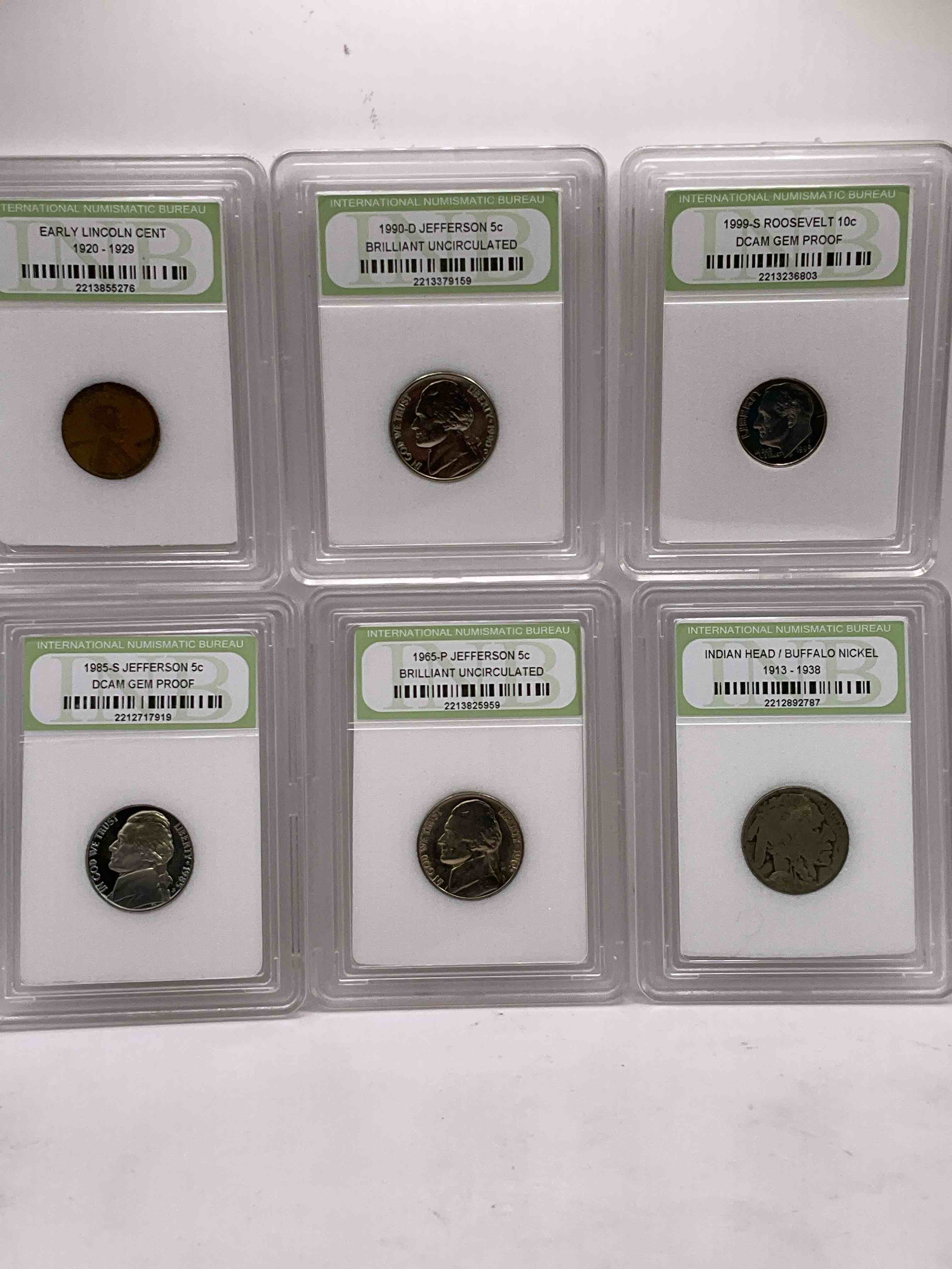 Collector's Dream! Six Different Rare, Slabbed U.S. Collector Coins In Certified/Catalogued Protective Slab Cases! A Great Way to Build An Incredible Collection Of Protected, Rare U.S. Coins! Great For The Coin Fan & Collector!