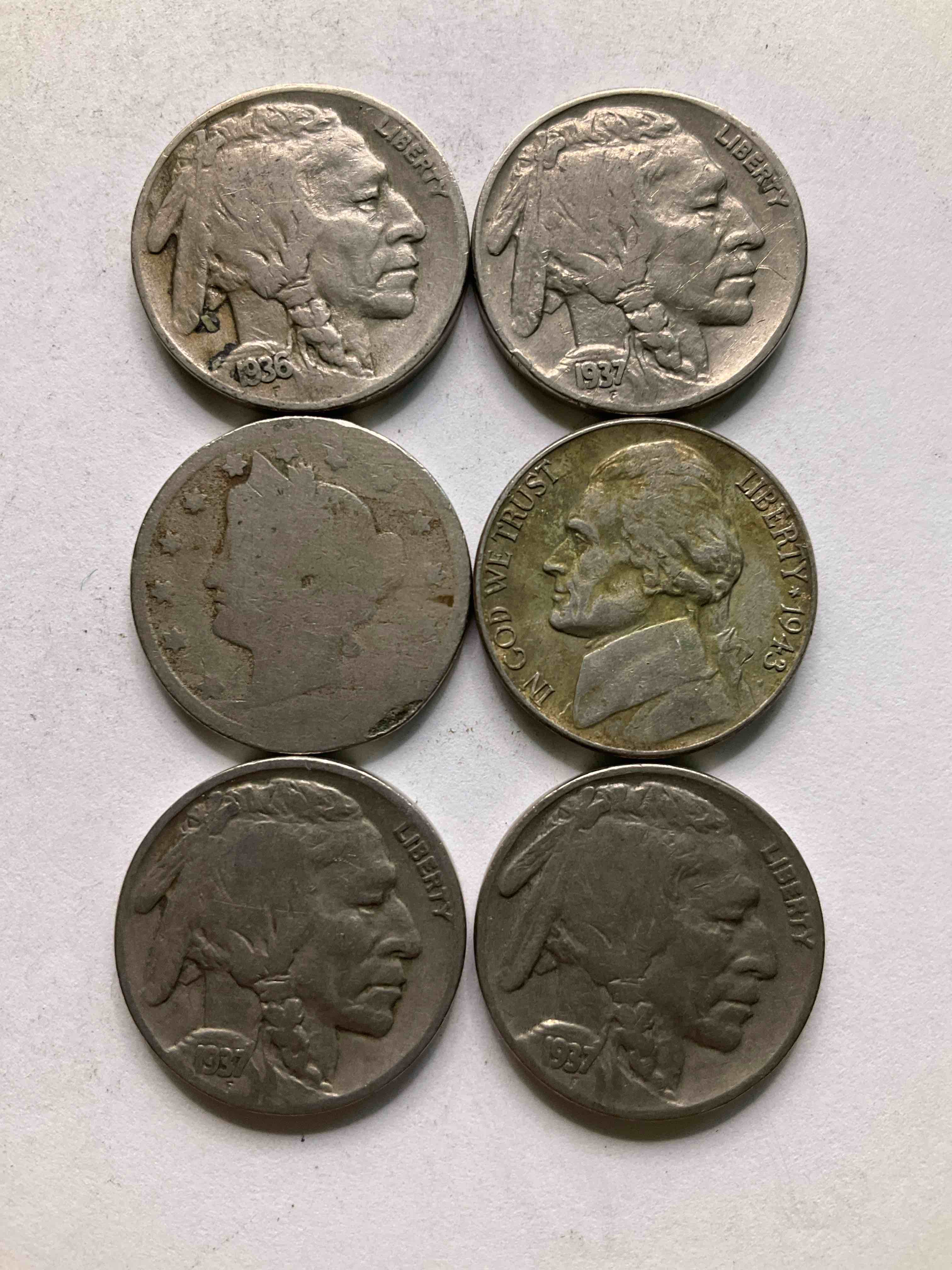 Nickel Lot! Including WWII Silver Nickel! Silver Nickel, V Nickel & Buffalo Nickels! Invest In America’s Nickels, The Perfect Lot With Silver Nickel Included!