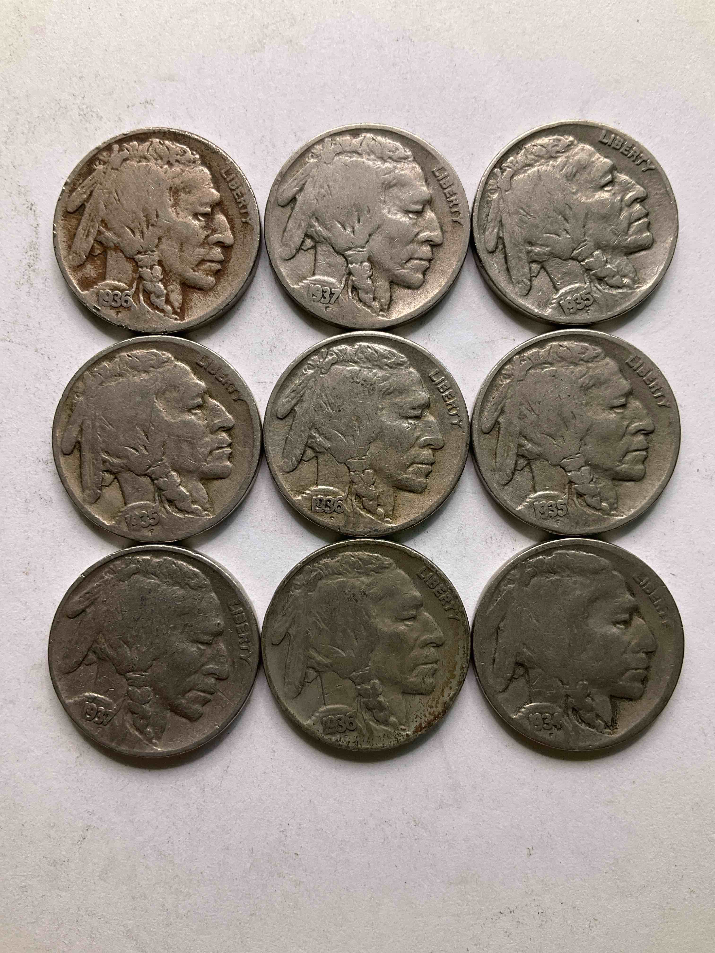 Historic Buffalo Nickels! Indian Head Buffalo Nickels Were Minted From 1913 To 1938 & Have Become A Favorite For Coin Collectors Around The World! Own Pieces Of American History With These Cool Indian Head Buffalo Nickels In Circulated Condition, Most With Visible Dates Which Is Very Rare For Buffalo Nickels!