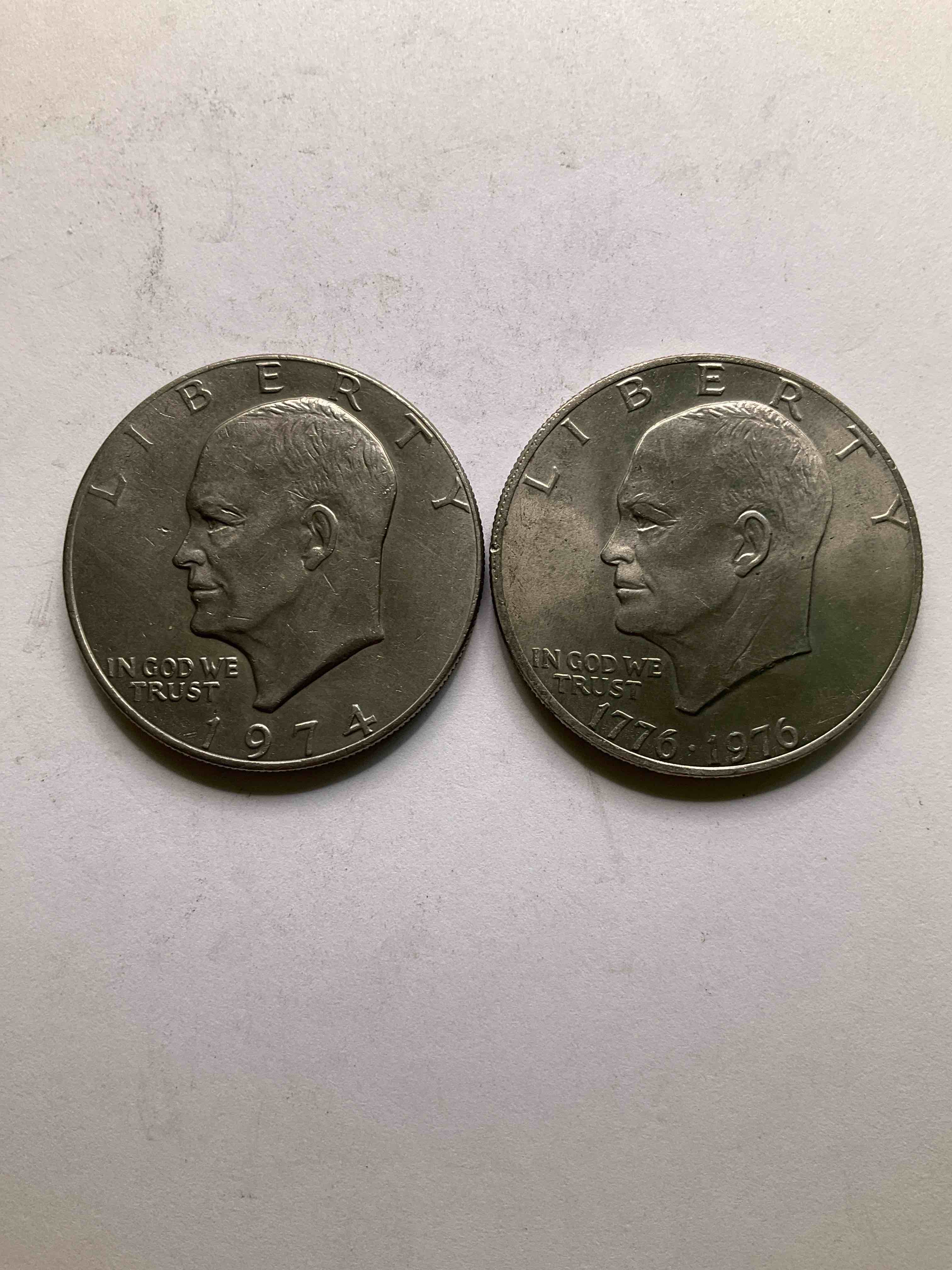 Eisenhower Dollar Coins! Including Bicentennial! These Striking, Large U.S. Coins Were Minted From 1971-1978. Here Are Gorgeous Examples Of "Ike" Dollars In Varying Years. These Coins Have Become Immensely Popular With Collectors & Some Have Great Toning!