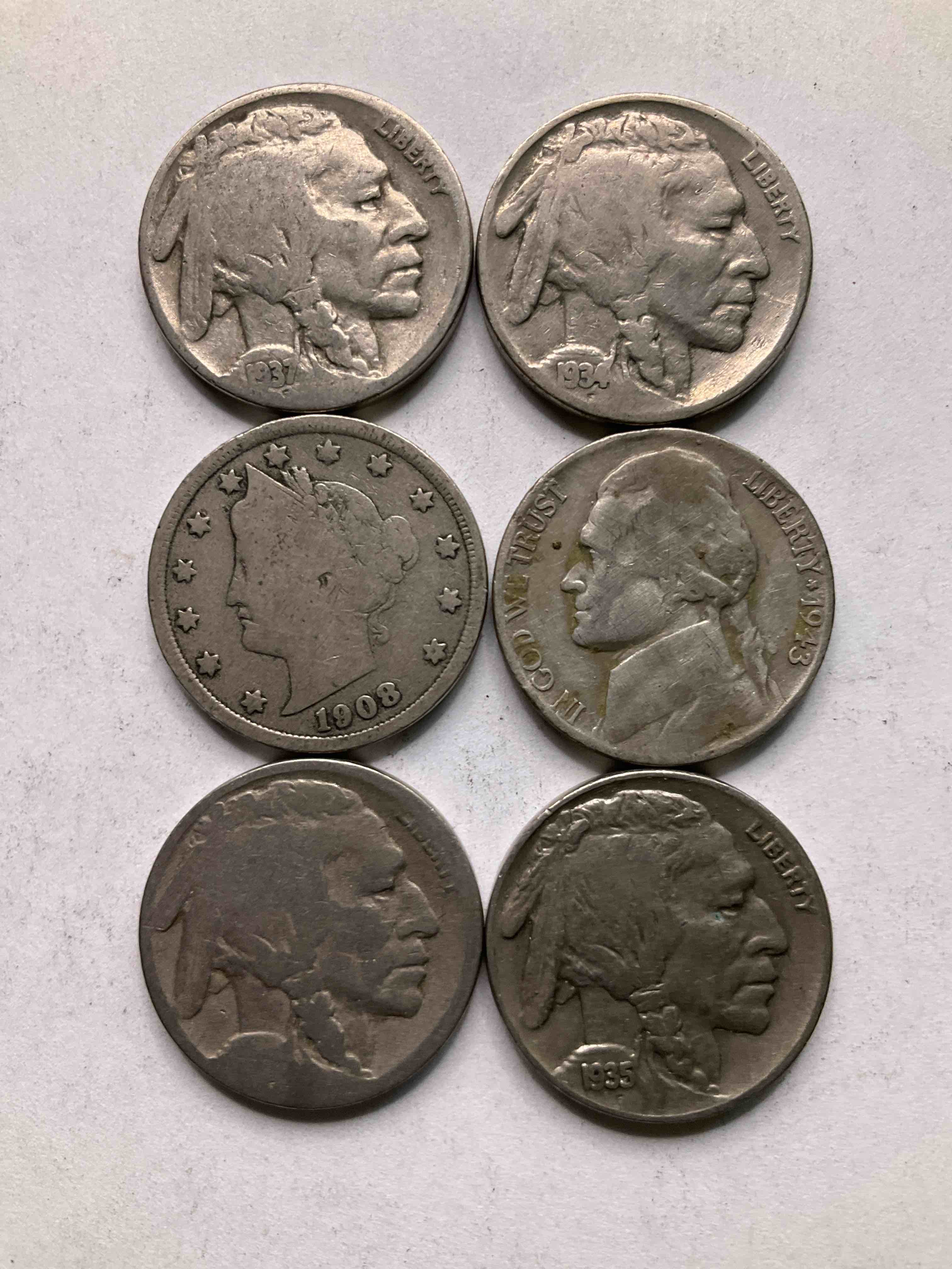 Nickel Lot! Including WWII Silver Nickel! Silver Nickel, V Nickel & Buffalo Nickels! Invest In America’s Nickels, The Perfect Lot With Silver Nickel Included!