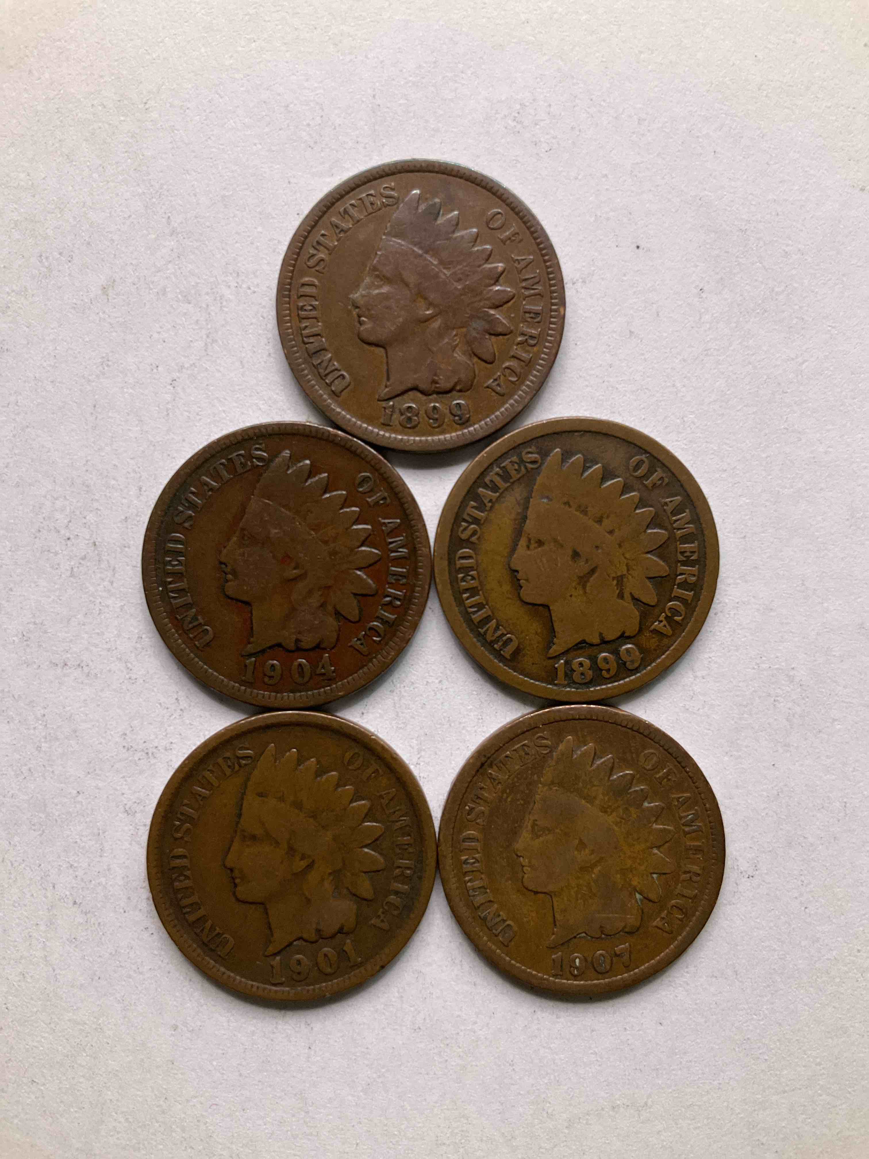 Indian Head Pennies! These Gorgeous U.S. Pennies Were Minted From 1859-1909 & Have Become Serious Collector Items! The "Indian Head" Design Is Actually A Representation Of Lady Liberty Wearing An Indian Headdress. Here Are Beautiful, Well-Kept Examples Representing Many Different Mint Years! Great For Collecting, Investing & Learning History, & Rare With Visible Dates!