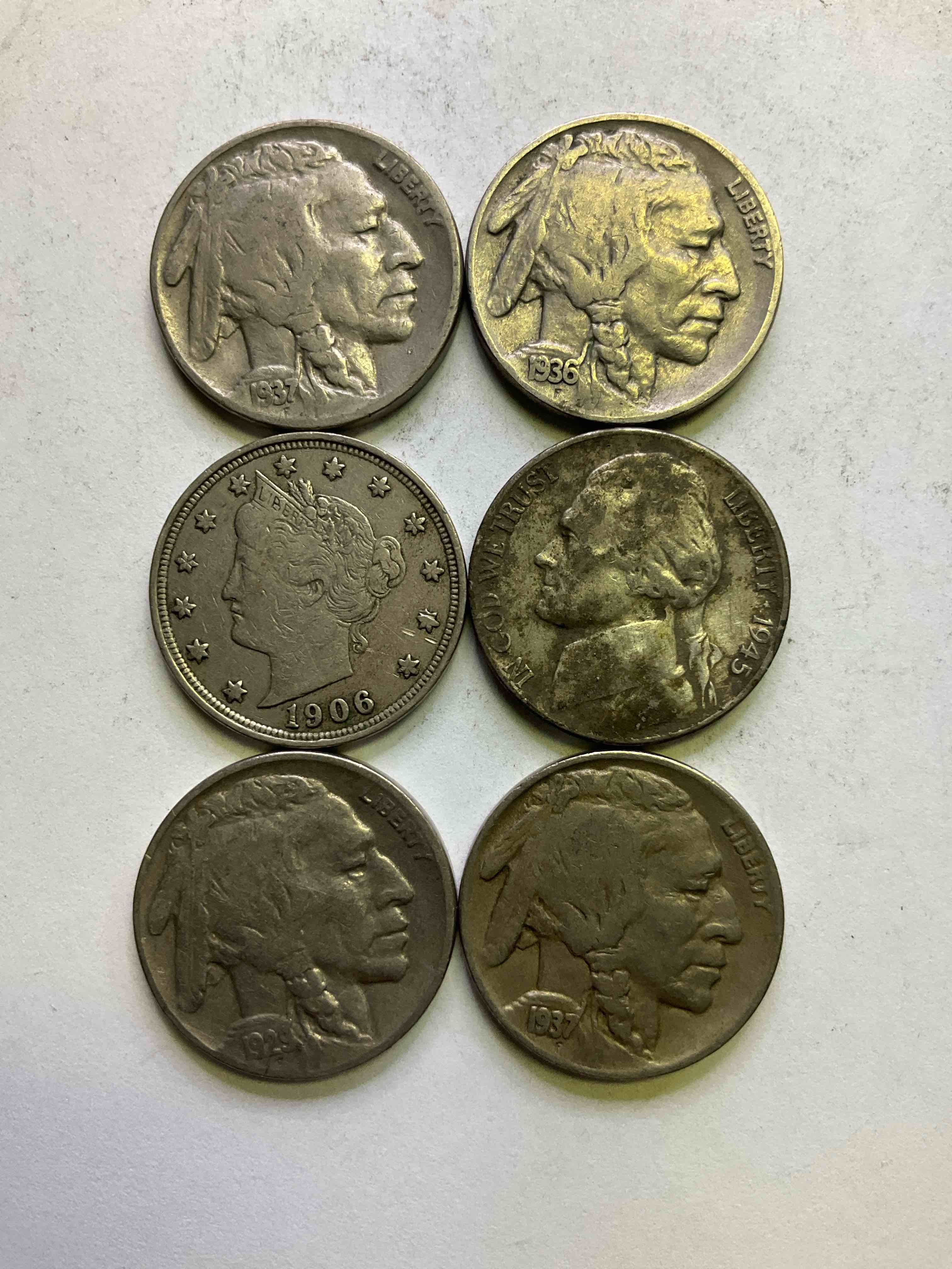 Nickel Lot! Including WWII Silver Nickel! Silver Nickel, V Nickel & Buffalo Nickels! Invest In America’s Nickels, The Perfect Lot With Silver Nickel Included!