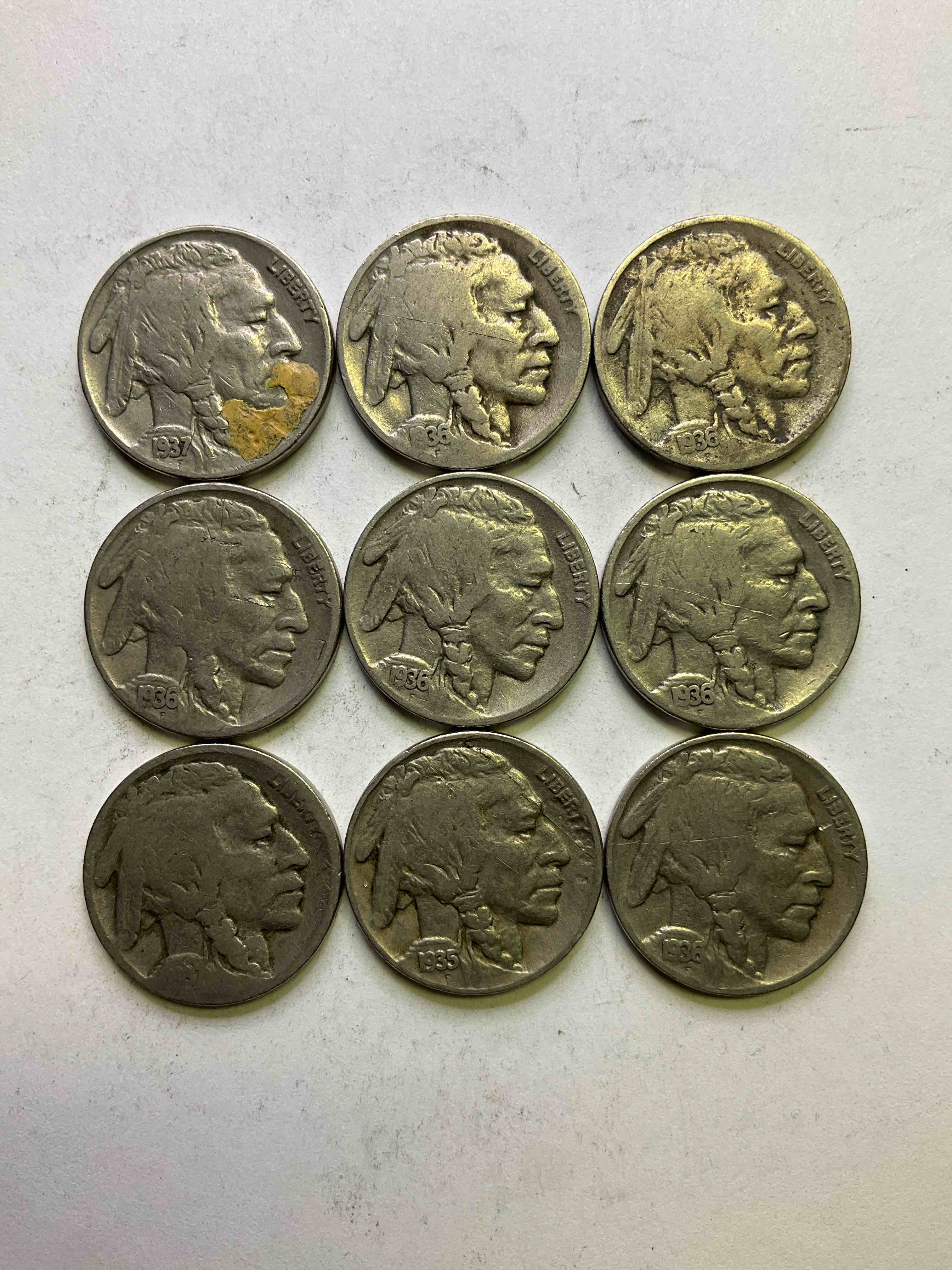 Historic Buffalo Nickels! Indian Head Buffalo Nickels Were Minted From 1913 To 1938 & Have Become A Favorite For Coin Collectors Around The World! Own Pieces Of American History With These Cool Indian Head Buffalo Nickels In Circulated Condition, Most With Visible Dates Which Is Very Rare For Buffalo Nickels!
