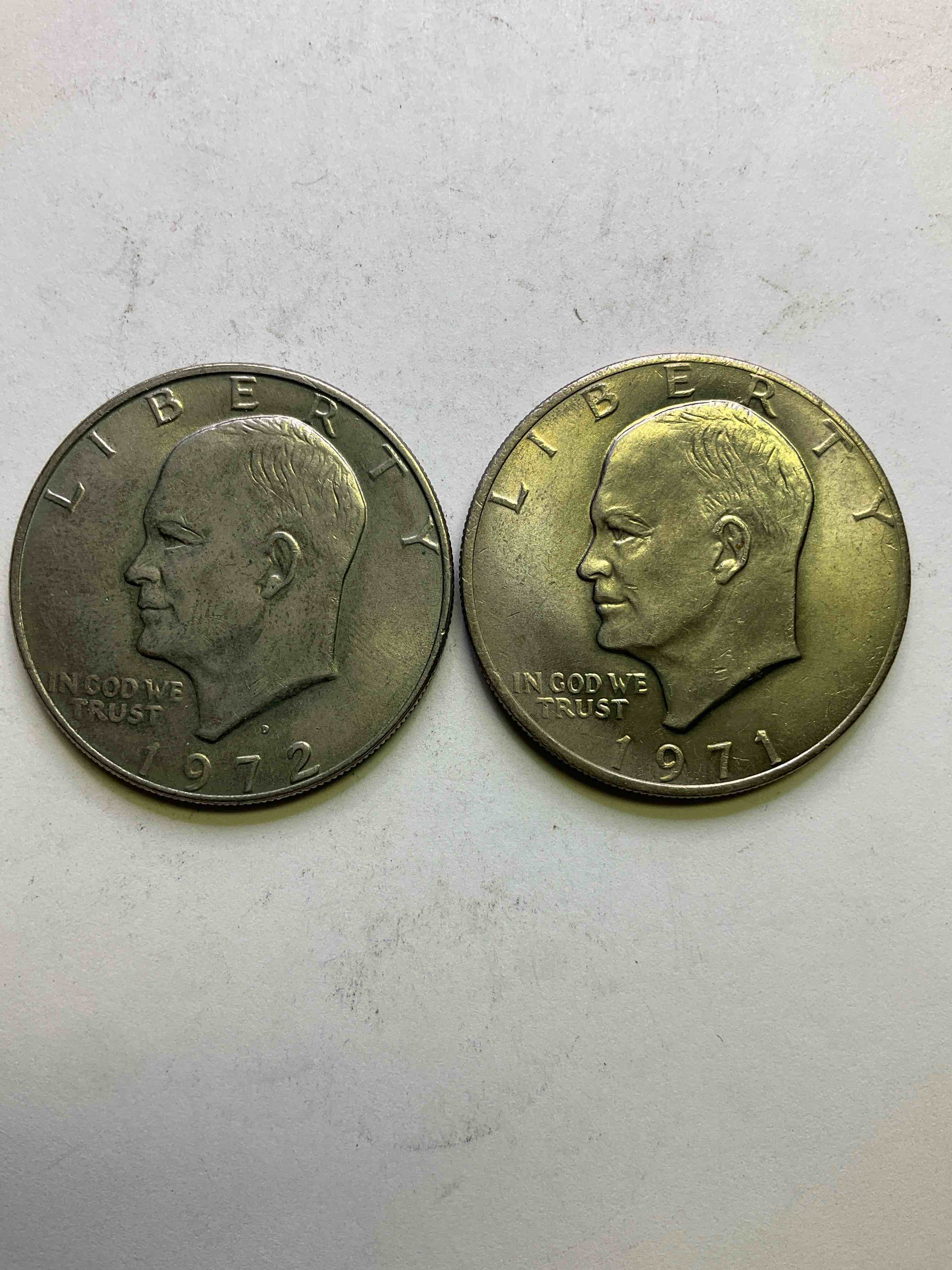 Eisenhower Dollar Coins! These Striking, Large U.S. Coins Were Minted From 1971-1978. Here Are Gorgeous Examples Of "Ike" Dollars In Varying Years. These Coins Have Become Immensely Popular With Collectors & Some Have Great Toning!