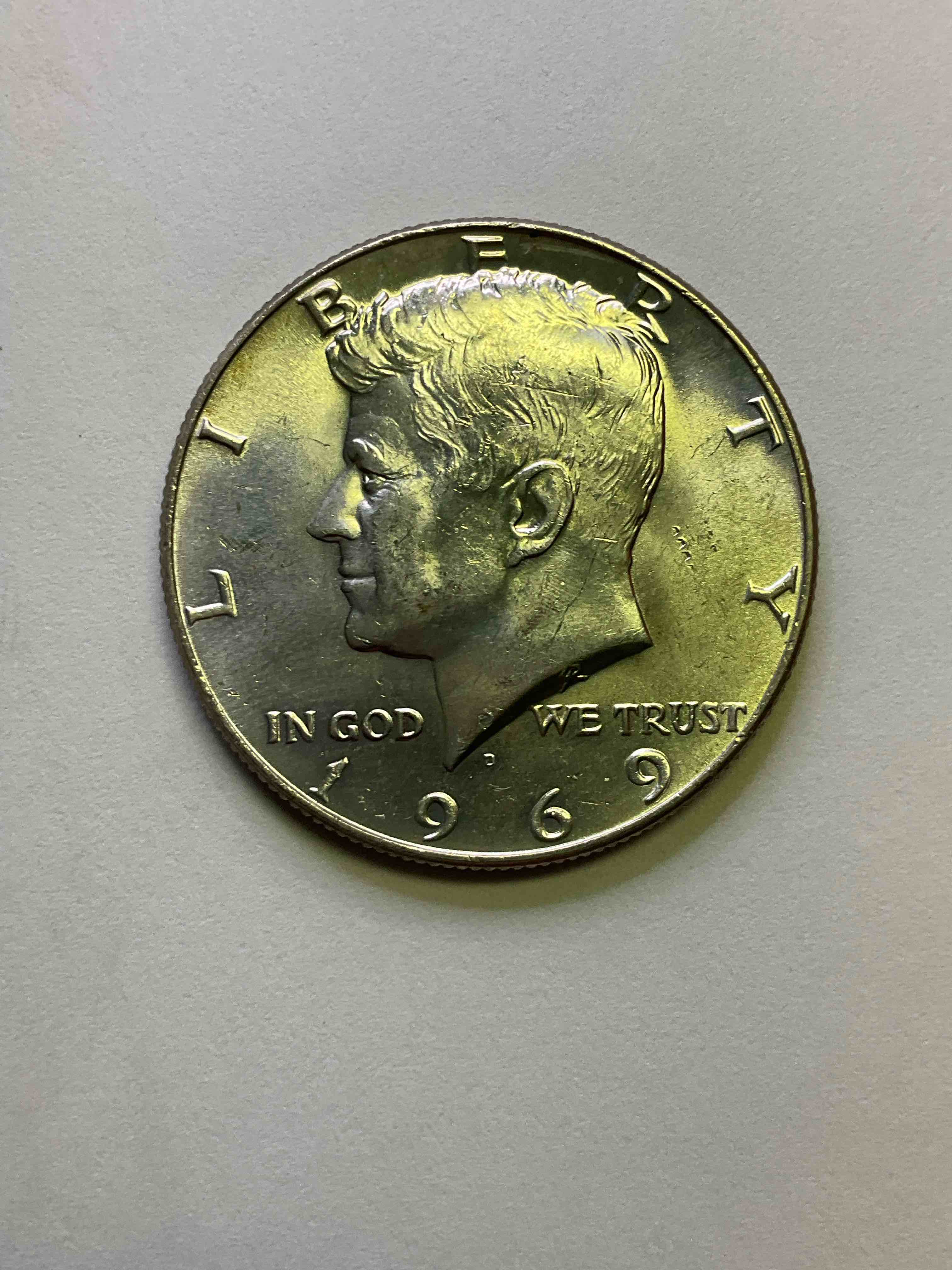 1969 Moon Landing Silver! Check Out This Gorgeous, Uncirculated 1969 Kennedy Half Dollar, Minted In 40% Fine U.S. Silver! 1969 Was The Year Of The Moon Landing, & Also THE LAST Year Kennedy Half Dollars Had Silver In Them! Check Out This Rare 1969 Silver Kennedy Half Dollar In Excellent, Uncirculated Condition! Invest In Fine U.S. Silver & A Incredible Piece Of History!