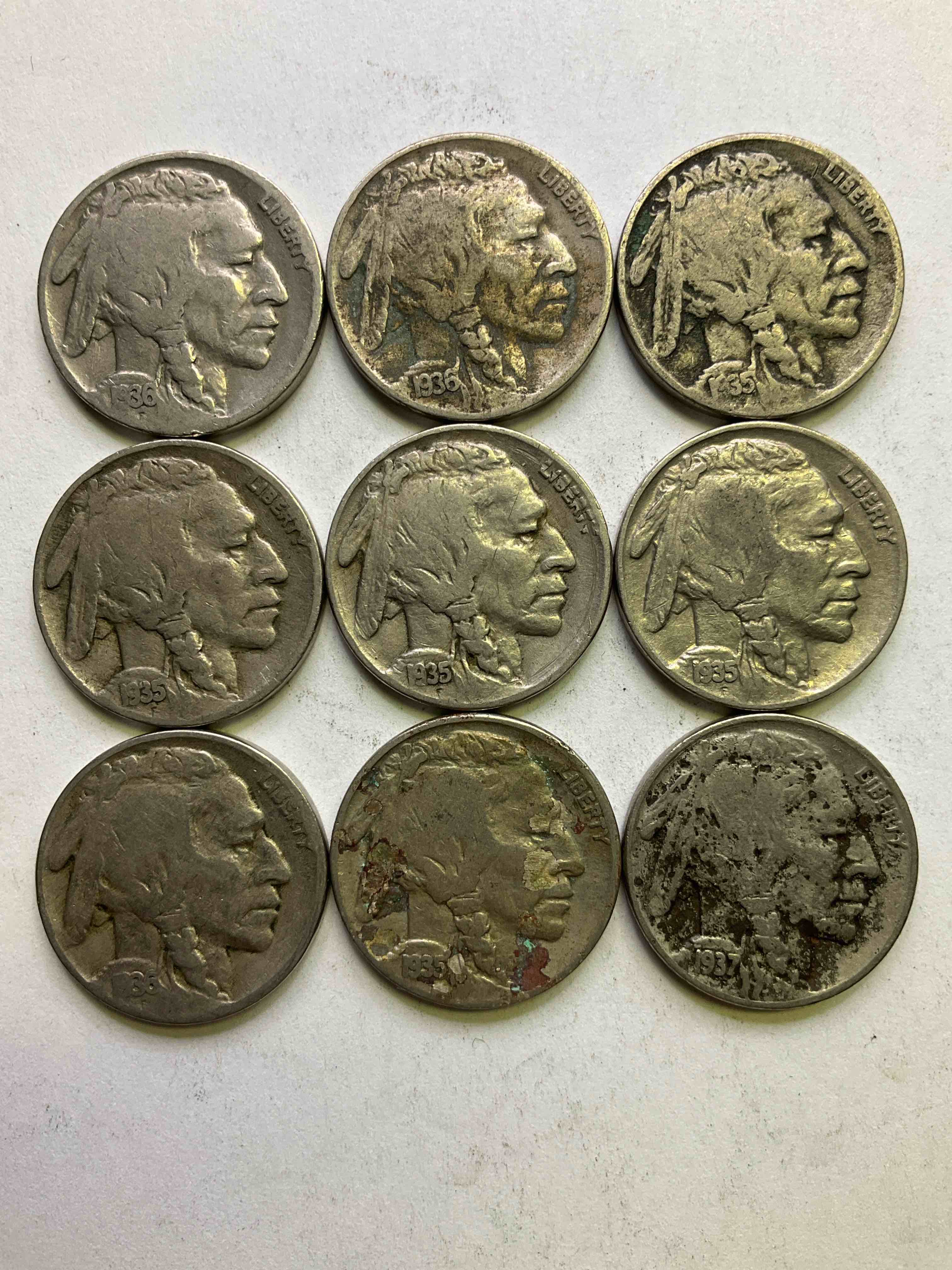 Historic Buffalo Nickels! Indian Head Buffalo Nickels Were Minted From 1913 To 1938 & Have Become A Favorite For Coin Collectors Around The World! Own Pieces Of American History With These Cool Indian Head Buffalo Nickels In Circulated Condition, Most With Visible Dates Which Is Very Rare For Buffalo Nickels!