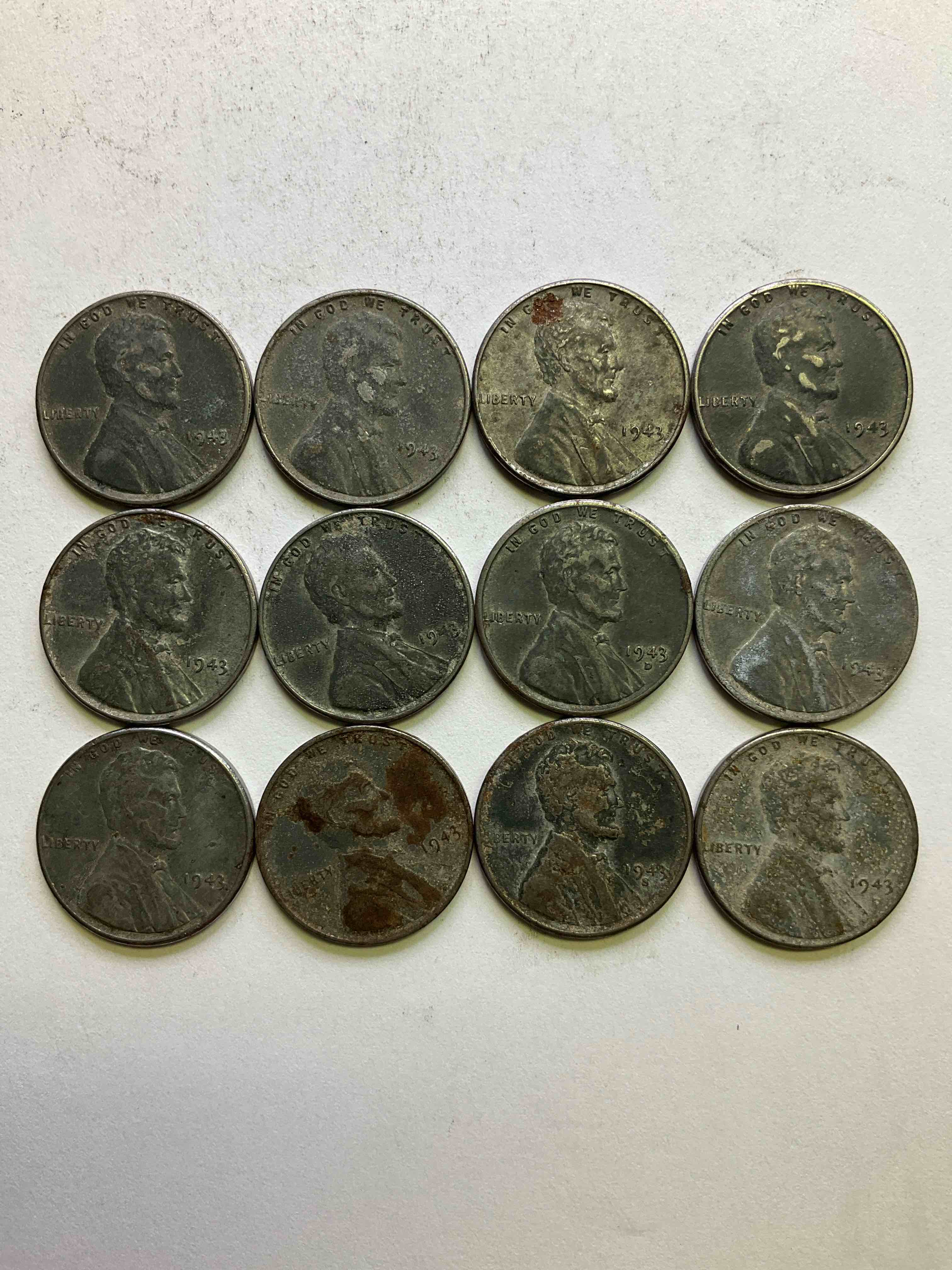 1943 World War Il History! Did You Know That In 1943 Copper Was So Valuable For Making Ammunition That The U.S. Treasury Made Pennies Out Of Steel?! 1943 STEEL Pennies Have Become Valuable, Rare Collector Items! Up For Auction Are Rare WWII Steel Pennies Appearing Circulated. Own Pieces Of World War II History That Are An Awesome Investment!