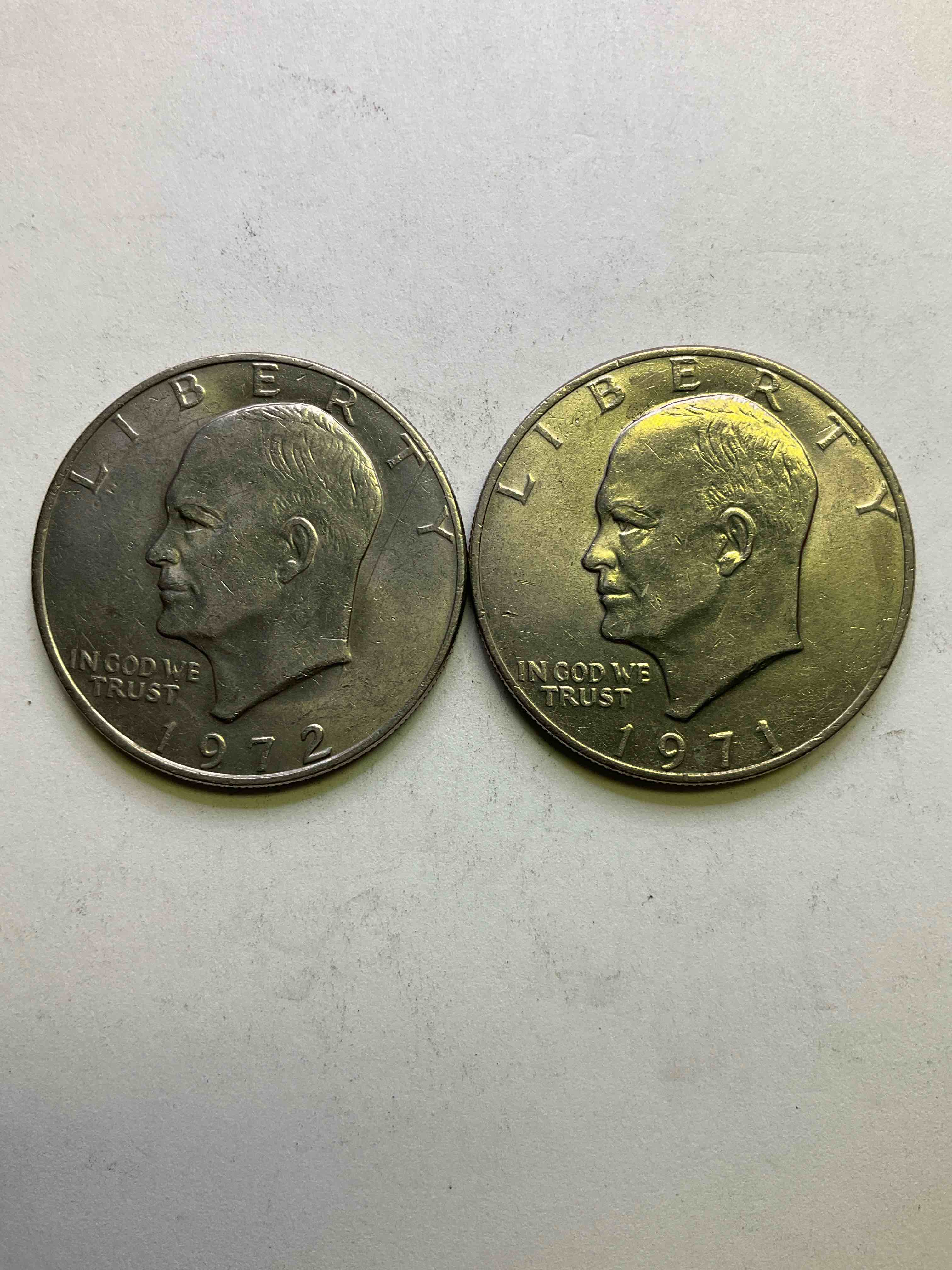 Eisenhower Dollar Coins! These Striking, Large U.S. Coins Were Minted From 1971-1978. Here Are Gorgeous Examples Of "Ike" Dollars In Varying Years. These Coins Have Become Immensely Popular With Collectors & Some Have Great Toning!