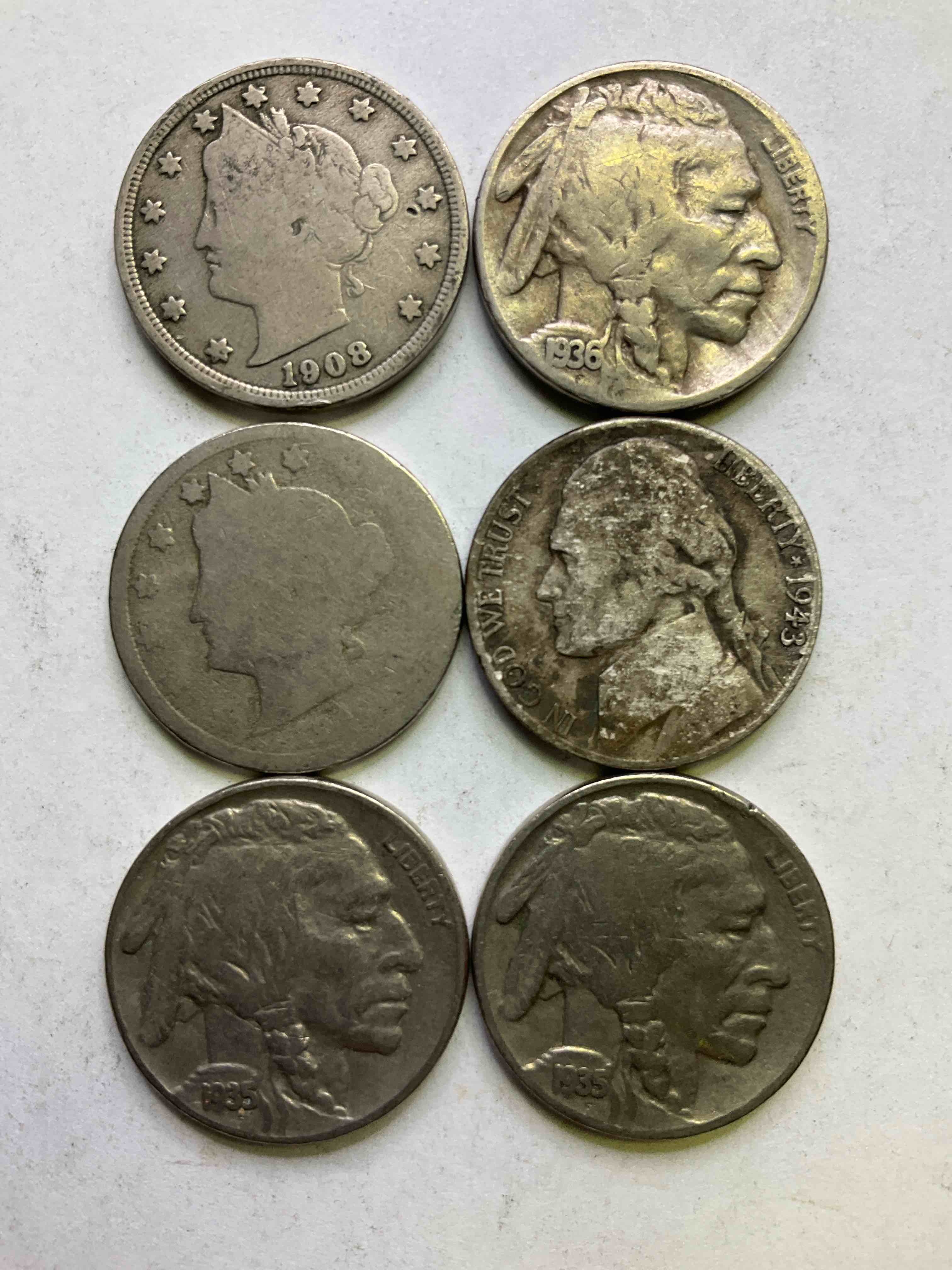 Nickel Lot! Including WWII Silver Nickel! Silver Nickel, V Nickel & Buffalo Nickels! Invest In America’s Nickels, The Perfect Lot With Silver Nickel Included!