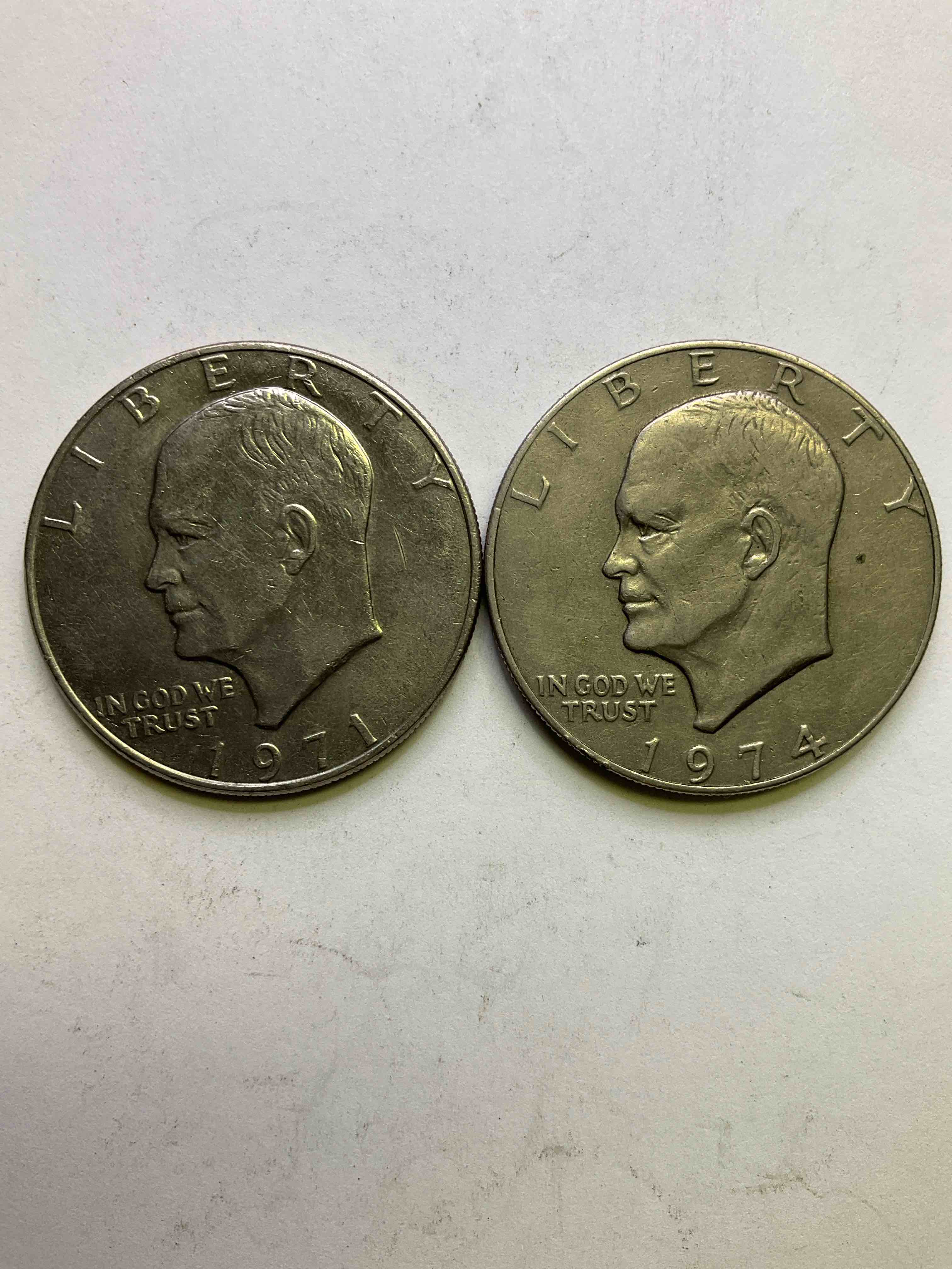 Eisenhower Dollar Coins! These Striking, Large U.S. Coins Were Minted From 1971-1978. Here Are Gorgeous Examples Of "Ike" Dollars In Varying Years. These Coins Have Become Immensely Popular With Collectors & Some Have Great Toning!