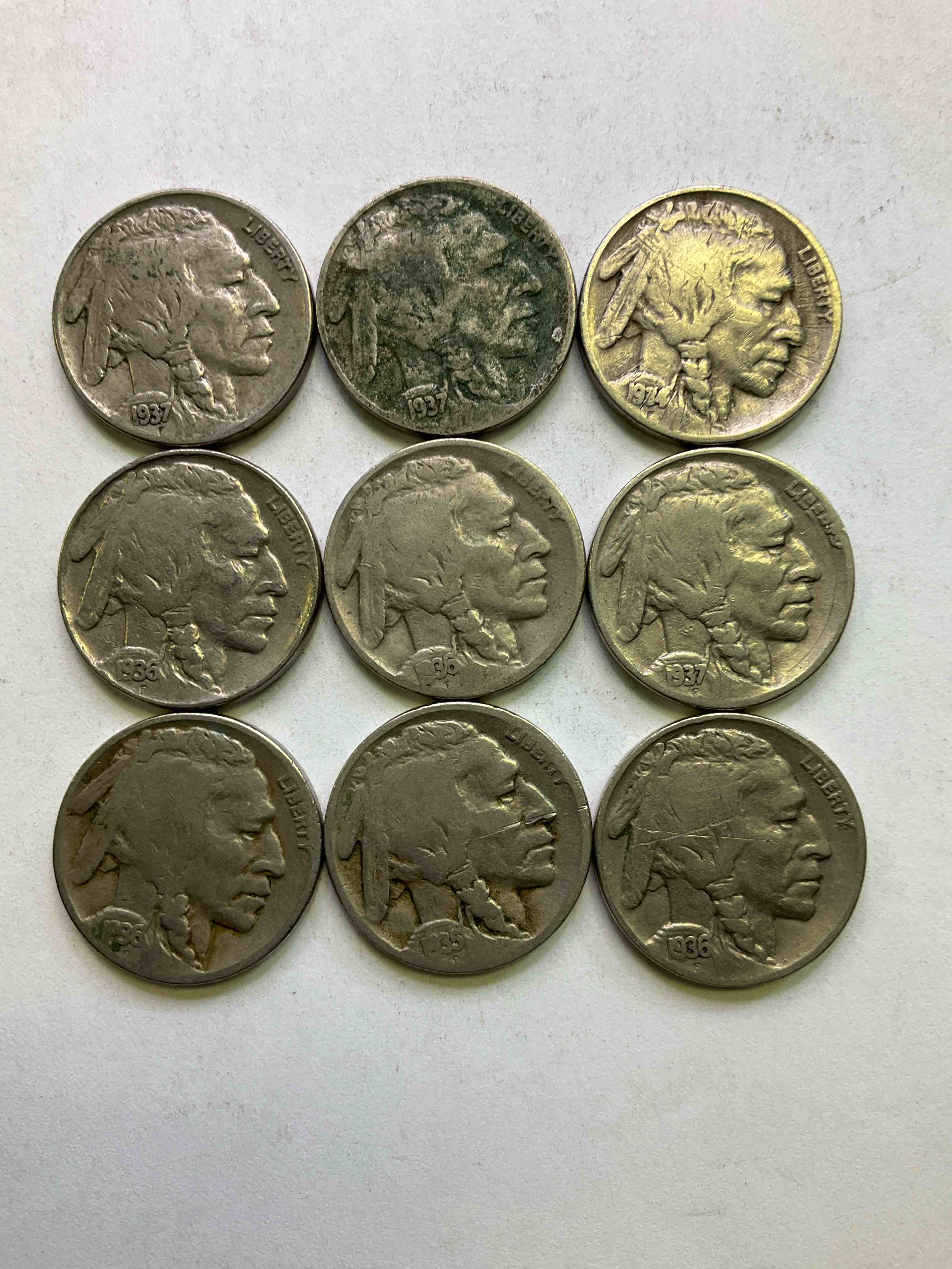 Historic Buffalo Nickels! Indian Head Buffalo Nickels Were Minted From 1913 To 1938 & Have Become A Favorite For Coin Collectors Around The World! Own Pieces Of American History With These Cool Indian Head Buffalo Nickels In Circulated Condition, Most With Visible Dates Which Is Very Rare For Buffalo Nickels!