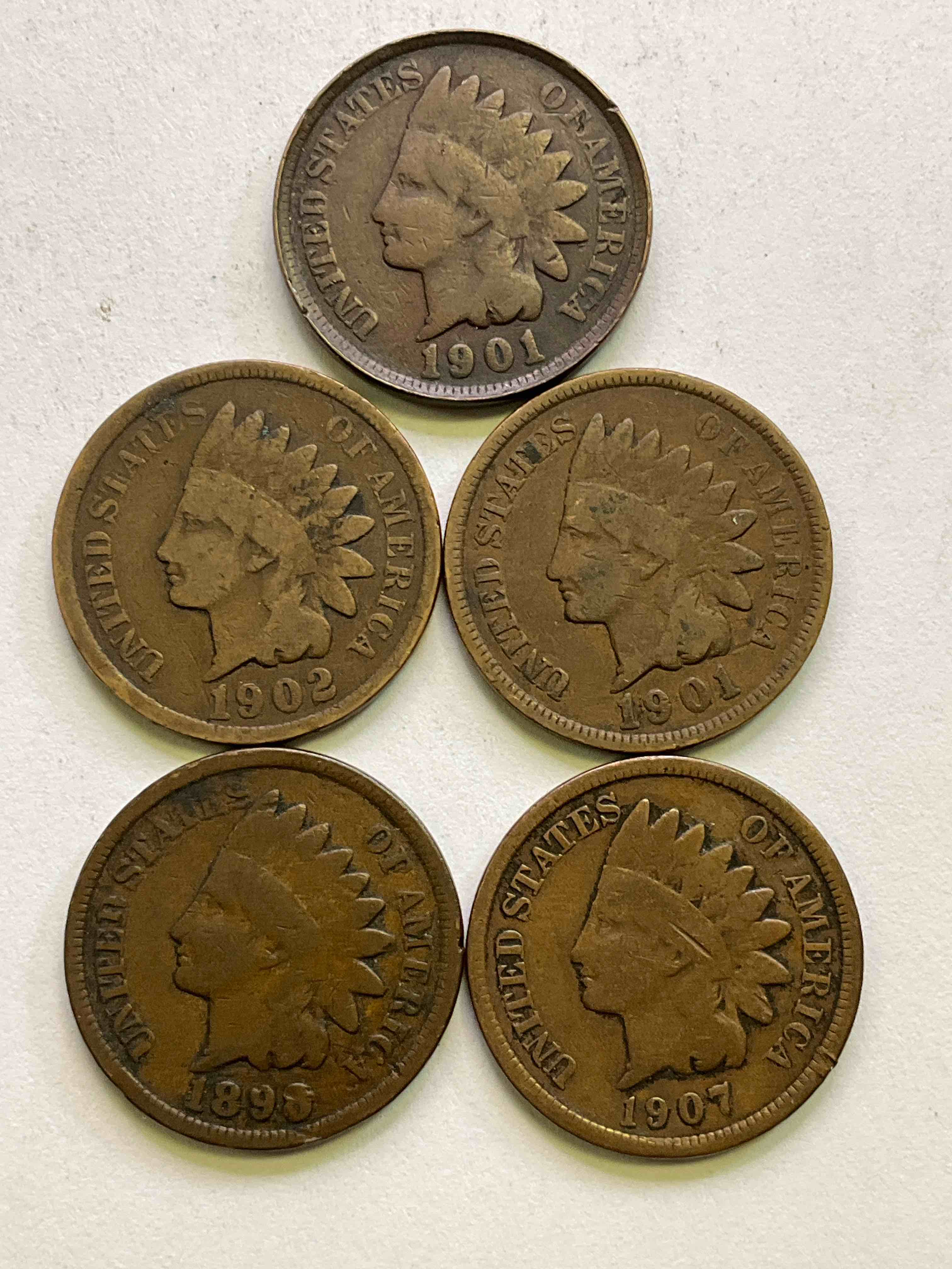 Indian Head Pennies! These Gorgeous U.S. Pennies Were Minted From 1859-1909 & Have Become Serious Collector Items! The "Indian Head" Design Is Actually A Representation Of Lady Liberty Wearing An Indian Headdress. Here Are Beautiful, Well-Kept Examples Representing Many Different Mint Years! Great For Collecting, Investing & Learning History, & Rare With Visible Dates!