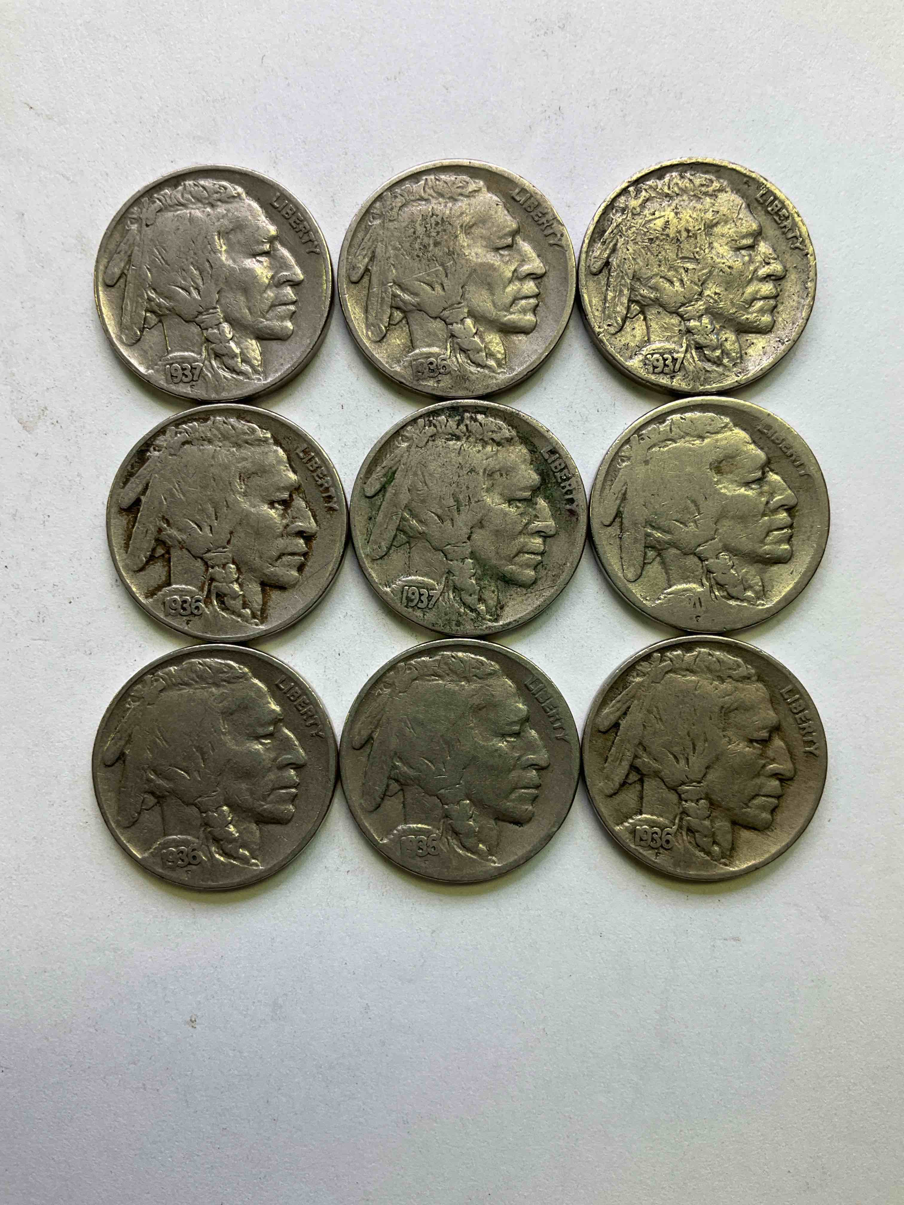 Historic Buffalo Nickels! Indian Head Buffalo Nickels Were Minted From 1913 To 1938 & Have Become A Favorite For Coin Collectors Around The World! Own Pieces Of American History With These Cool Indian Head Buffalo Nickels In Circulated Condition, Most With Visible Dates Which Is Very Rare For Buffalo Nickels!