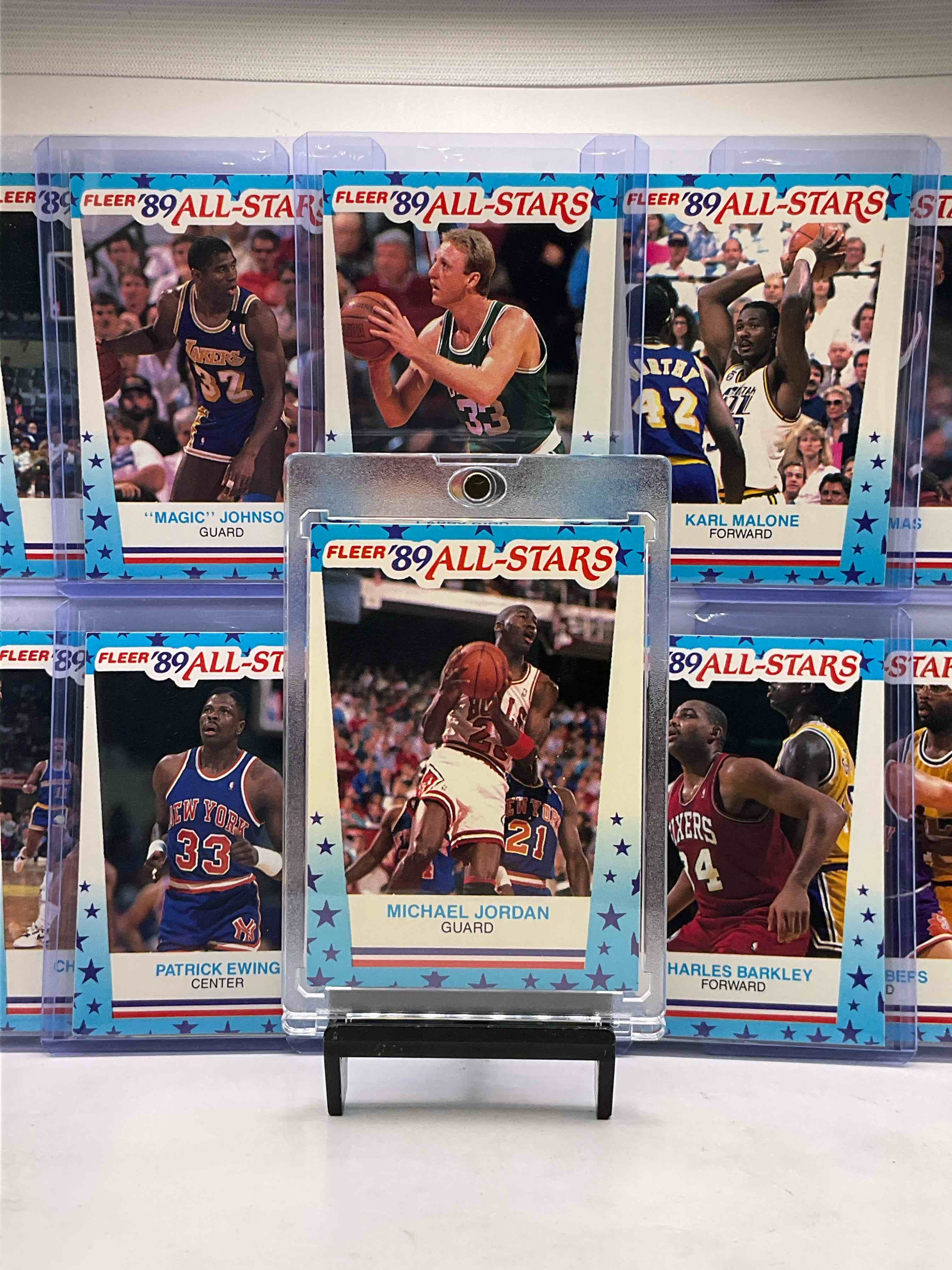 1989 All Star Sticker Set! Fleer ‘89 All Stars, Michael Jordan, Larry Bird, Magic Johnson, Charles Barkley, Karl Malone, Hakeem Olajuwon, Patrick Ewing, Dale Ellis, Tom Chambers, Chris Mullin & Isiah Thomas! Crazy!