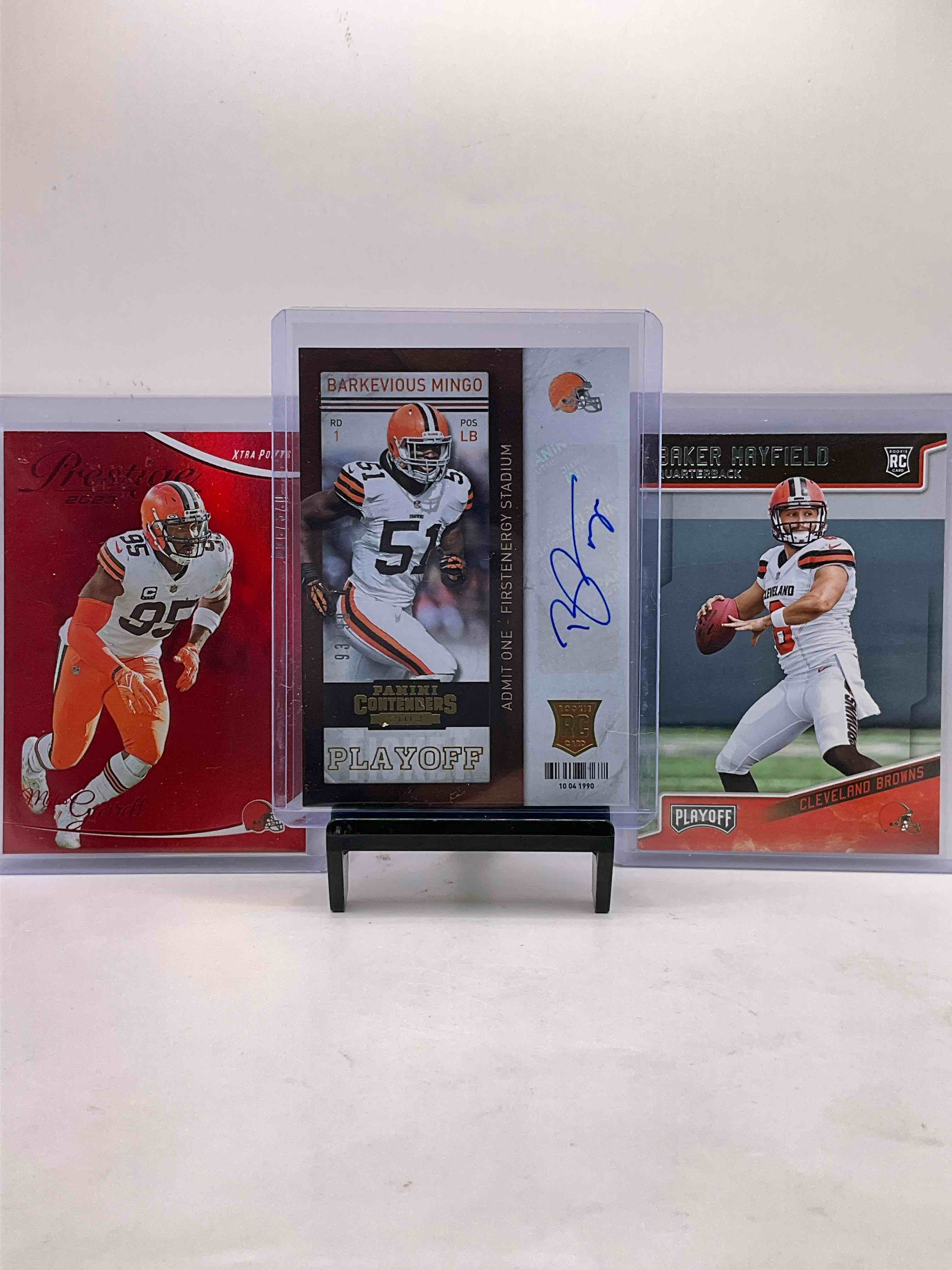 Browns Bonanza! Baker Mayfield Rookie Card, Myles Garrett /399 Card, Signed Barkevious Mingo Rookie Card, Nick Chubb SELECT, Grant Delpit Rookie Select, Diecut Baker Select & So Many More! Browns Galore! Perfect For Any Browns Fan!