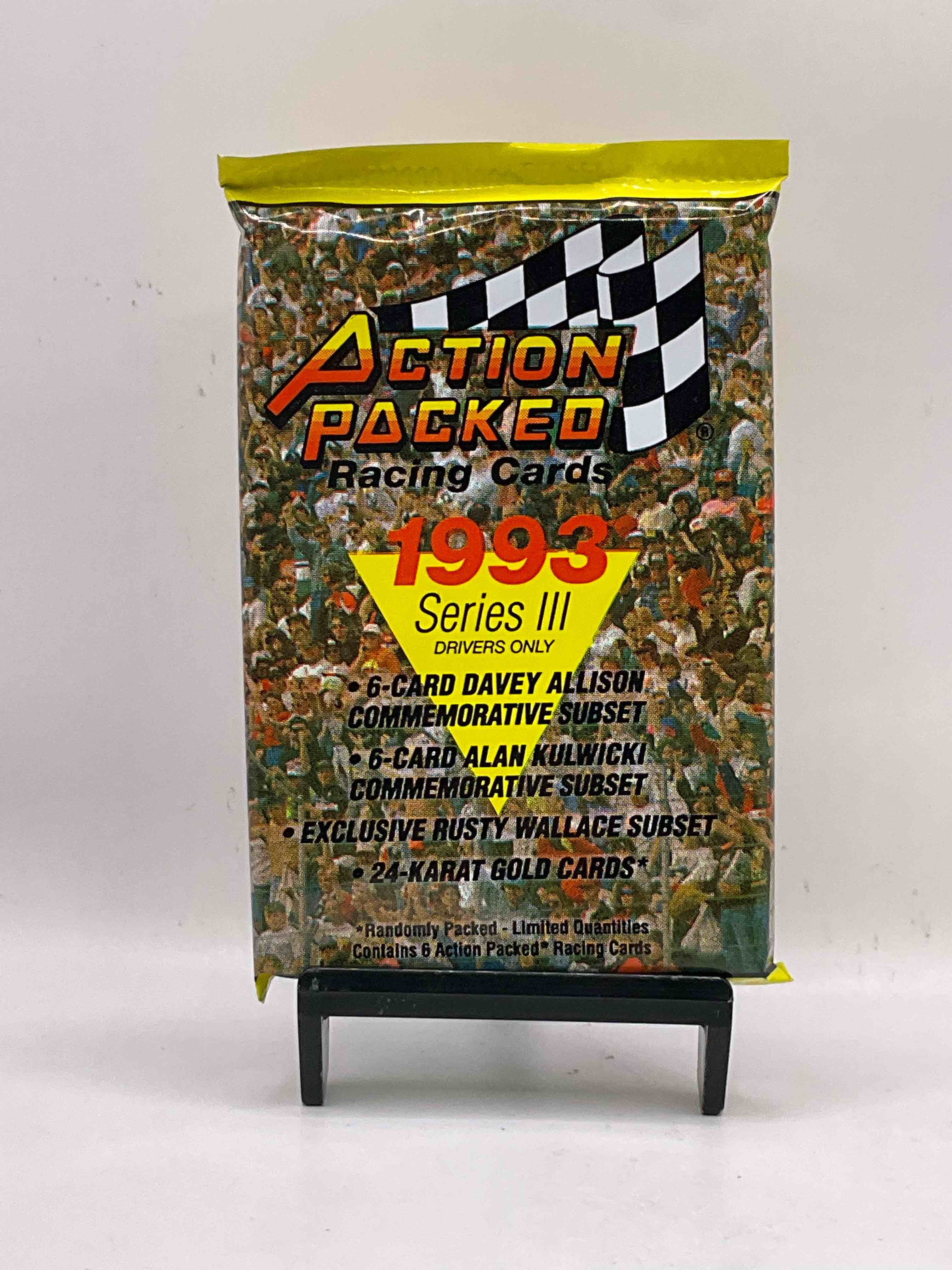 1993 Nascar! Nascar Fans Rejoice! Up For Auction Are RARE Action Packed 1993 Nascar Trading Card Sealed Packs, Direct From Original Retail Case. Look For Excusive Rusty Wallace & Davey Allison Subset Cards, Randomly Inserted 24-Karat Gold Cards & So Much More! 1990's Nascar Trading Cards Are Serious Collector Items & Very Hard To find! Own Some Highly Collectible History!