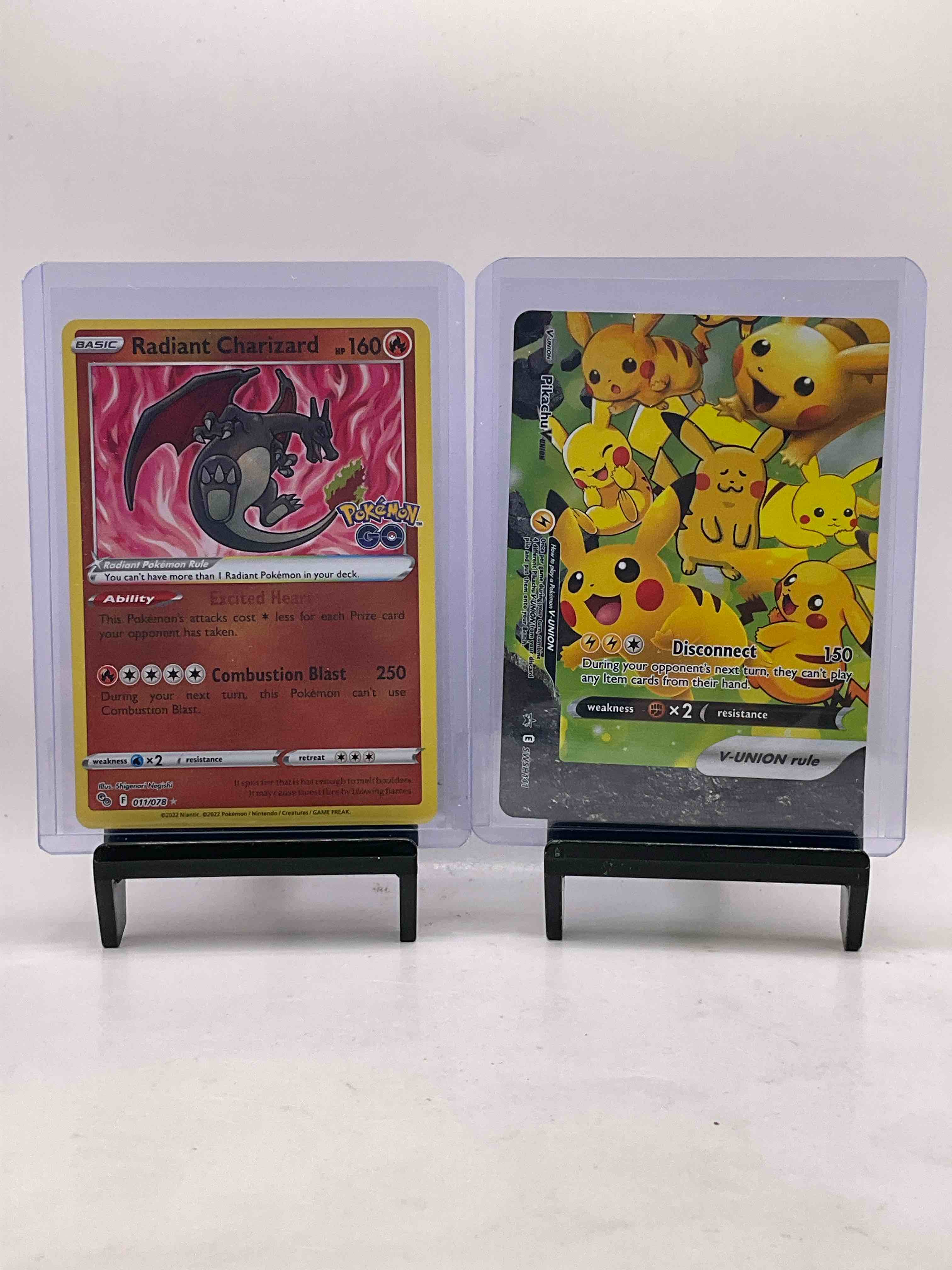 Radiant Charizard & Disconnect Pikachu Cards! 50 Card Pokémon Card Craziness! Ultra Rare Excited Heart Charizard, Many Holograms Included! Crazy 50 Card Lot! 