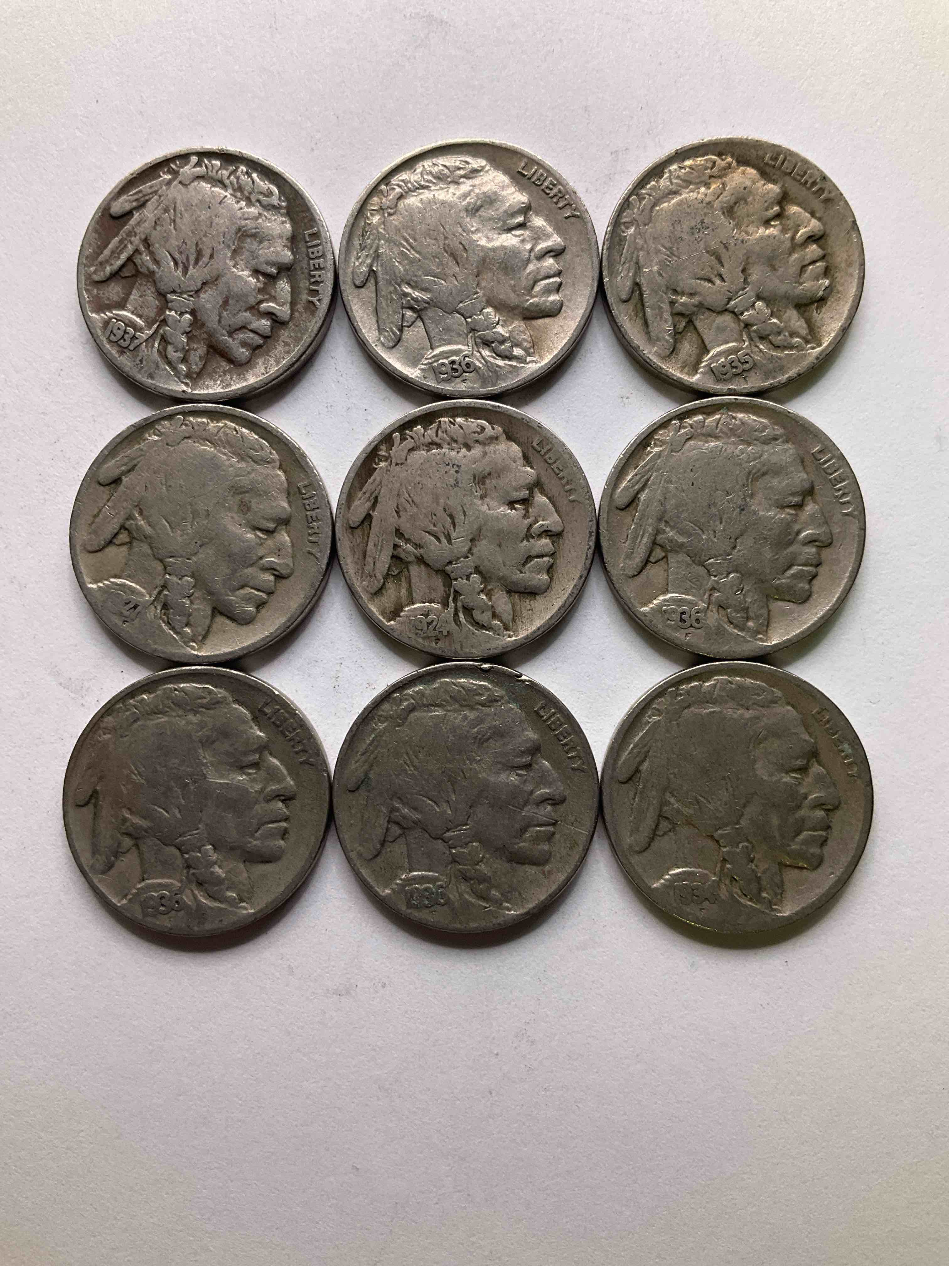 Historic Buffalo Nickels! Indian Head Buffalo Nickels Were Minted From 1913 To 1938 & Have Become A Favorite For Coin Collectors Around The World! Own Pieces Of American History With These Cool Indian Head Buffalo Nickels In Circulated Condition, Most With Visible Dates Which Is Very Rare For Buffalo Nickels!