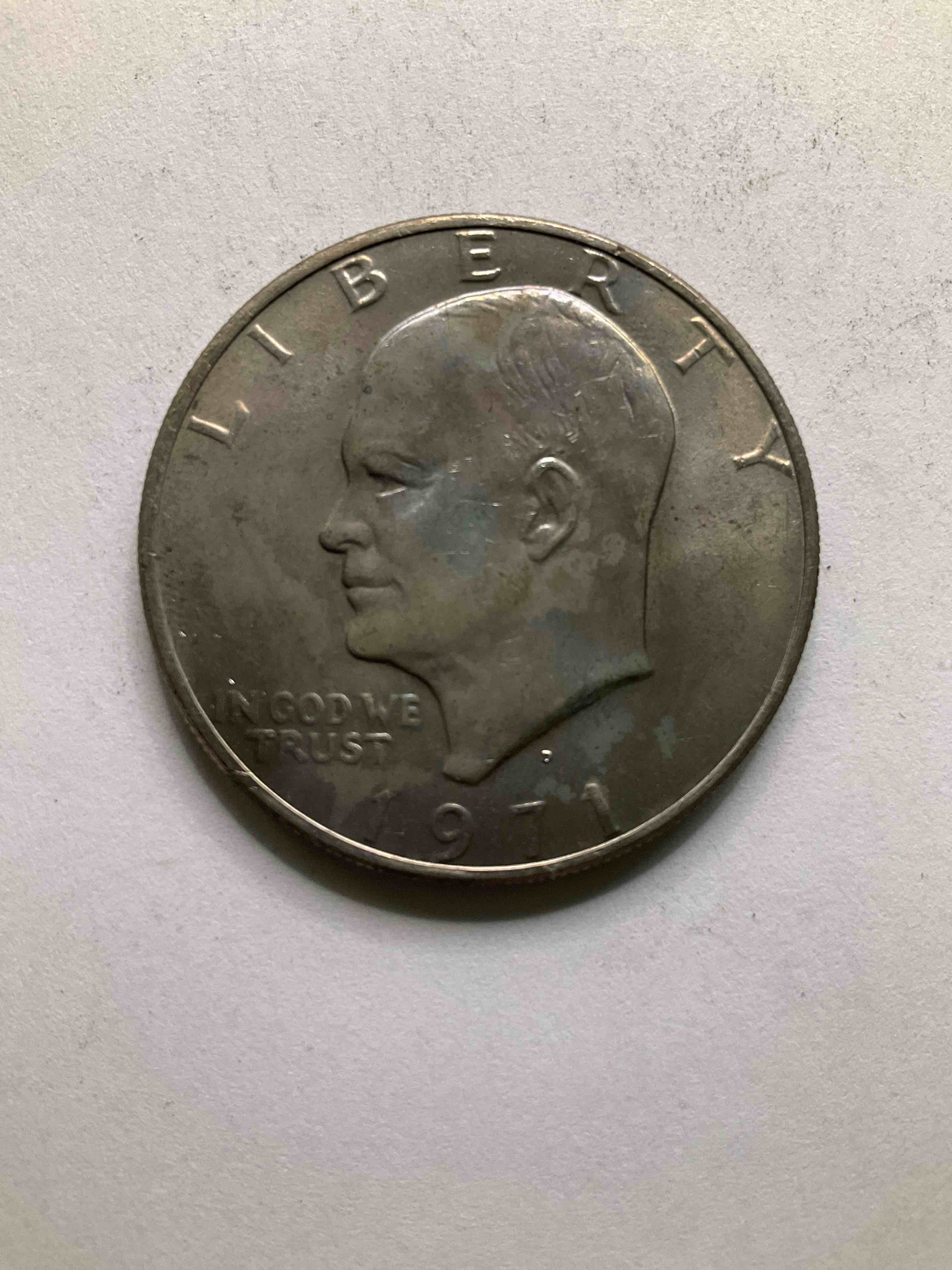 Brilliant Uncirculated Eisenhower Dollar Coin! These Striking, Large U.S. Coins Were Minted From 1971-1978. Here Is A Gorgeous Example Of An "Ike" Dollar From 1971. These Coins Have Become Immensely Popular With Collectors & Some Have Great Toning!