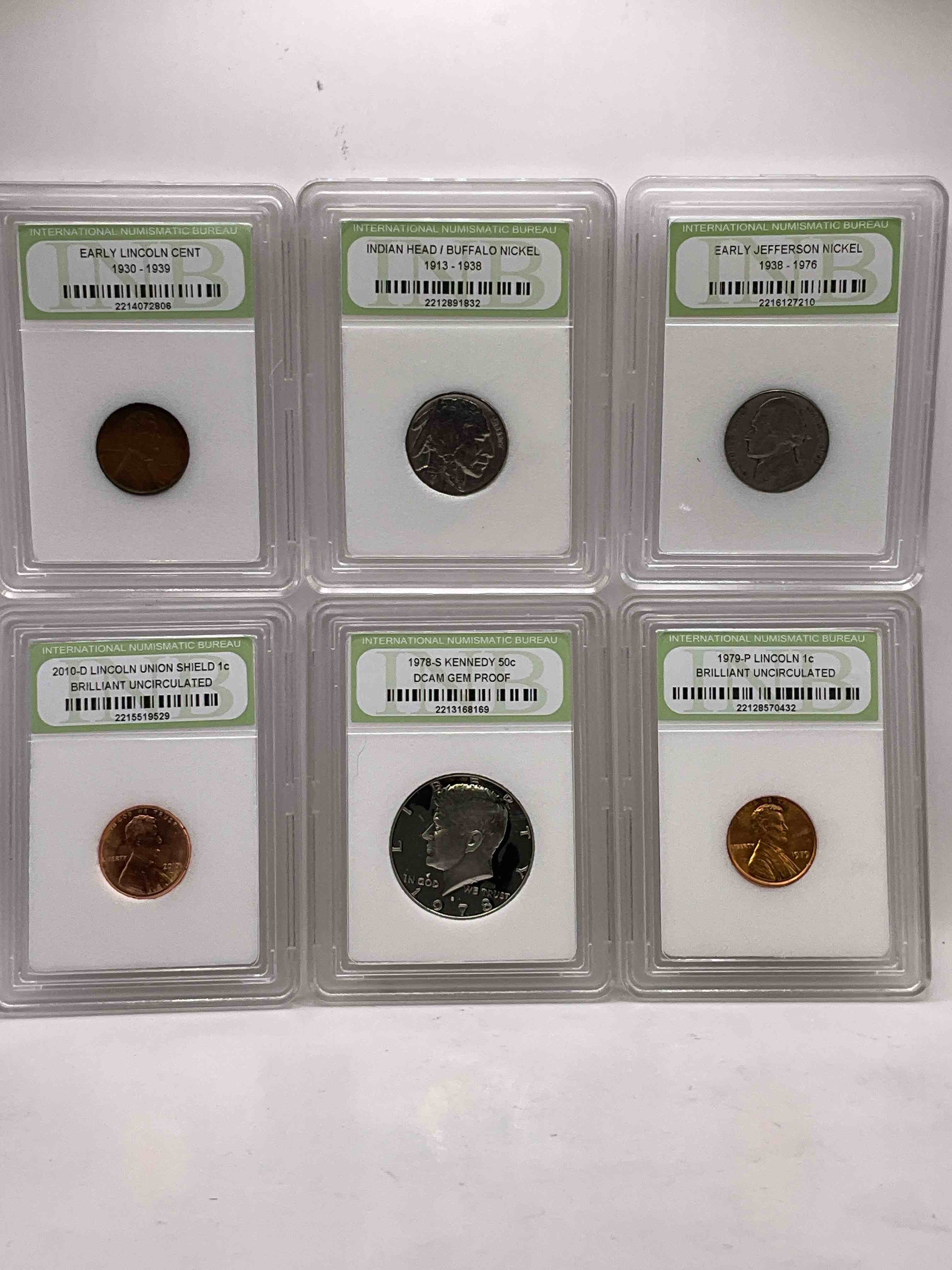 Collector's Dream! Six Different Rare, Slabbed U.S. Collector Coins In Certified/Catalogued Protective Slab Cases! A Great Way to Build An Incredible Collection Of Protected, Rare U.S. Coins! Great For The Coin Fan & Collector!