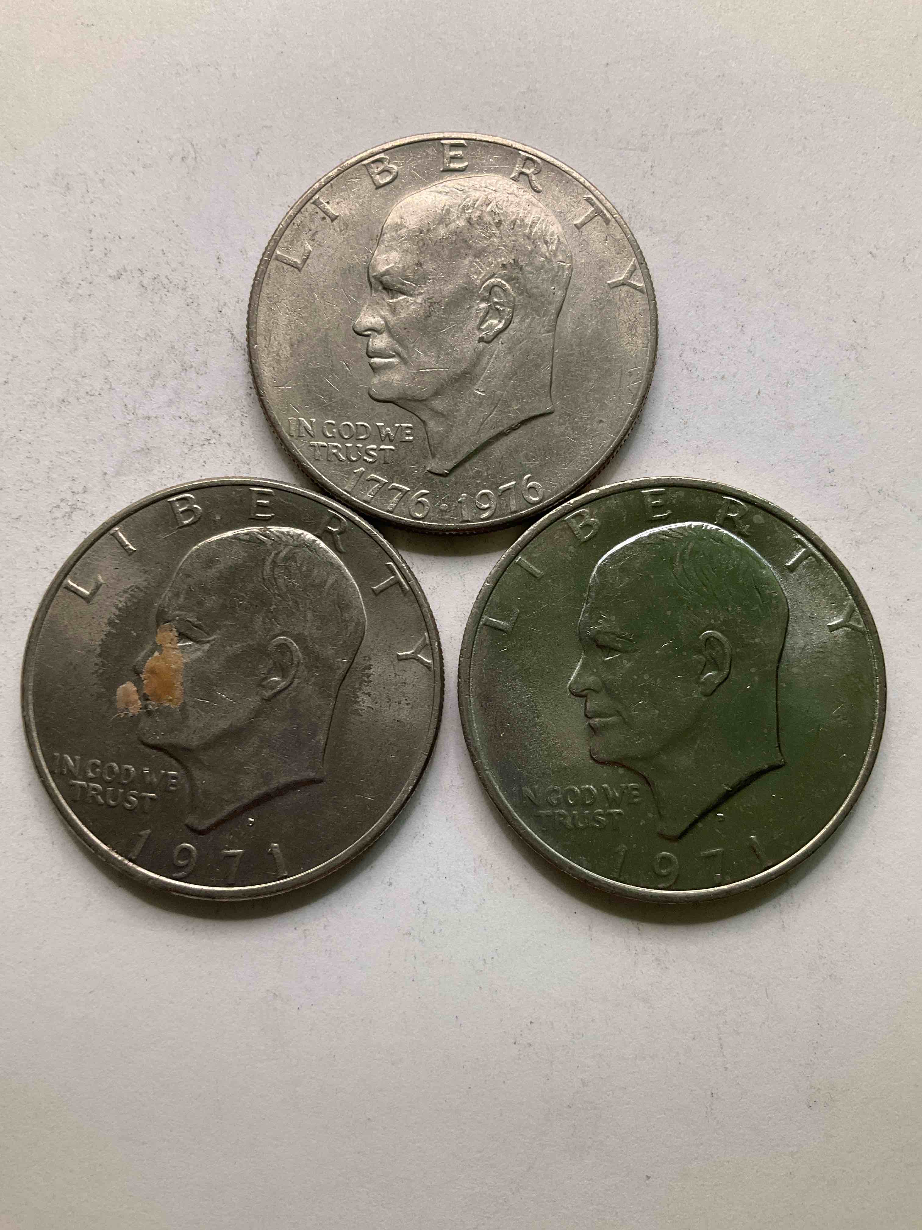Eisenhower Dollars! Including 1976 Bicentennial Bliss! In 1976 The U.S. Mint Produced Coins Celebrating The 200 Year Anniversary Of America. Up For Auction Are Three Ike Dollars...  Including The Infamous Ike Dollar & 200 Year Anniversary Edition! Highly Desirable For Collectors! Own Pieces Of History & Get Ready For America's 250 Year Anniversary Coming Soon!