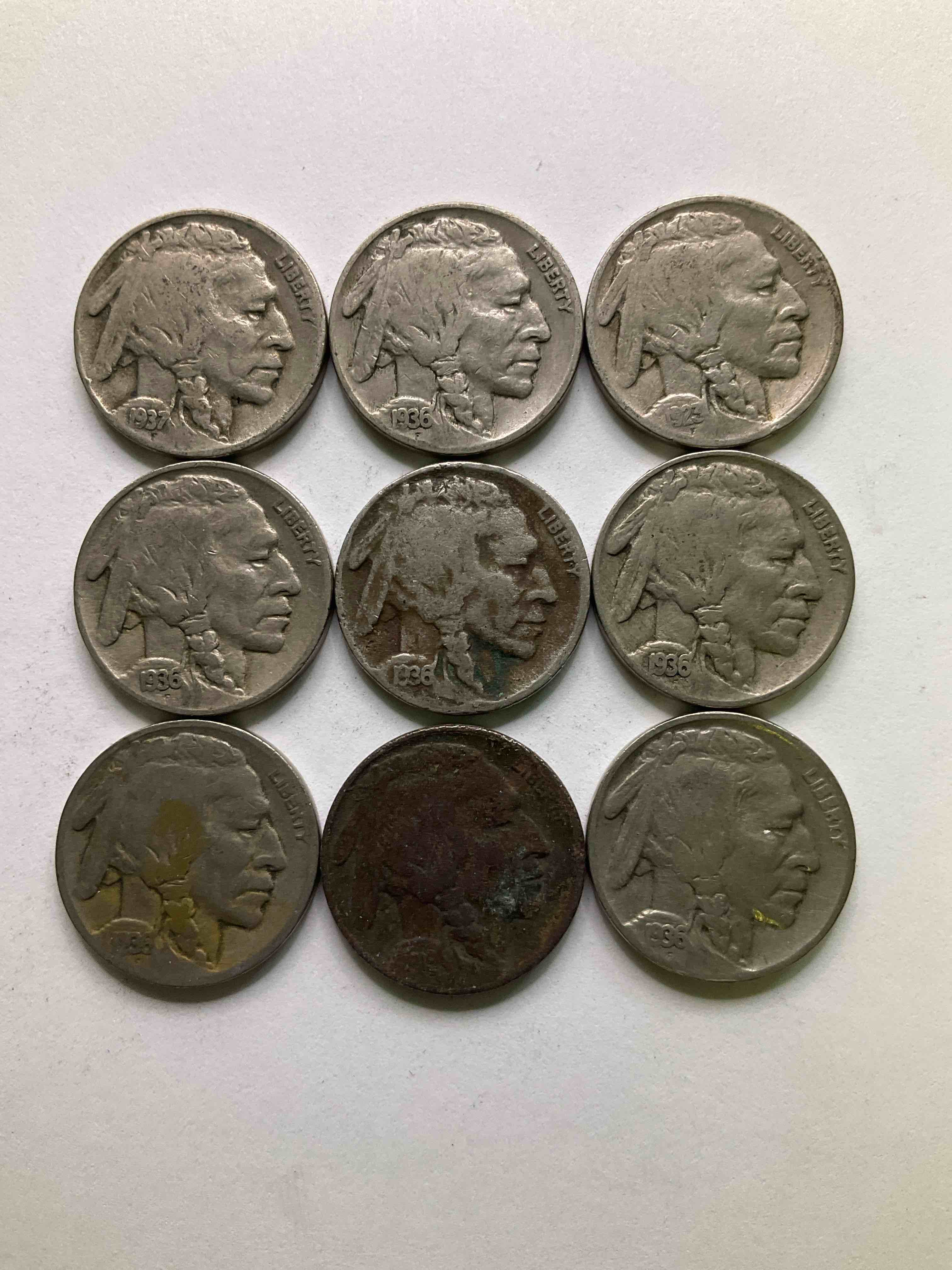 Historic Buffalo Nickels! Indian Head Buffalo Nickels Were Minted From 1913 To 1938 & Have Become A Favorite For Coin Collectors Around The World! Own Pieces Of American History With These Cool Indian Head Buffalo Nickels In Circulated Condition, Most With Visible Dates Which Is Very Rare For Buffalo Nickels!