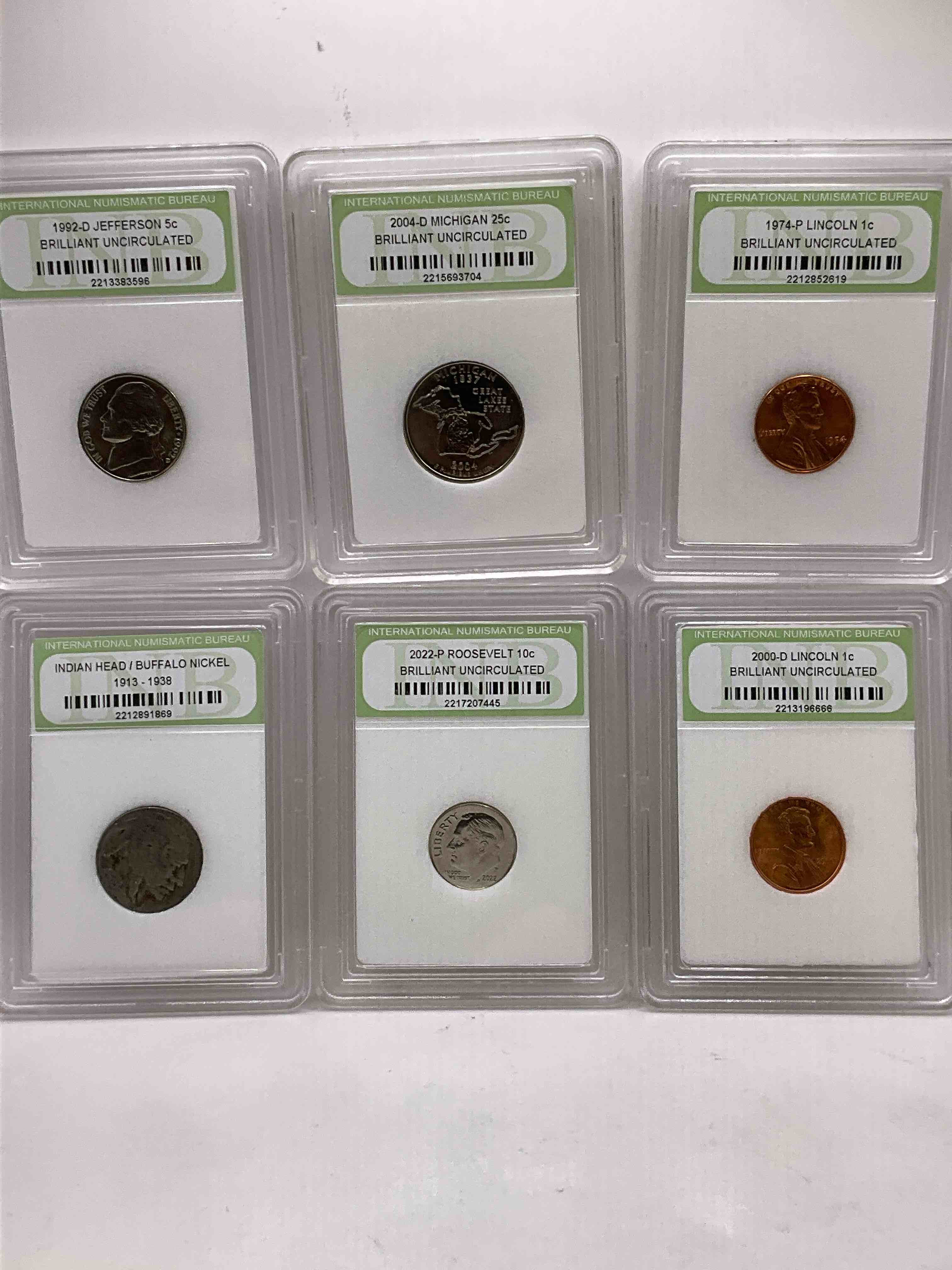 Collector's Dream! Six Different Rare, Slabbed U.S. Collector Coins In Certified/Catalogued Protective Slab Cases! A Great Way to Build An Incredible Collection Of Protected, Rare U.S. Coins! Great For The Coin Fan & Collector!