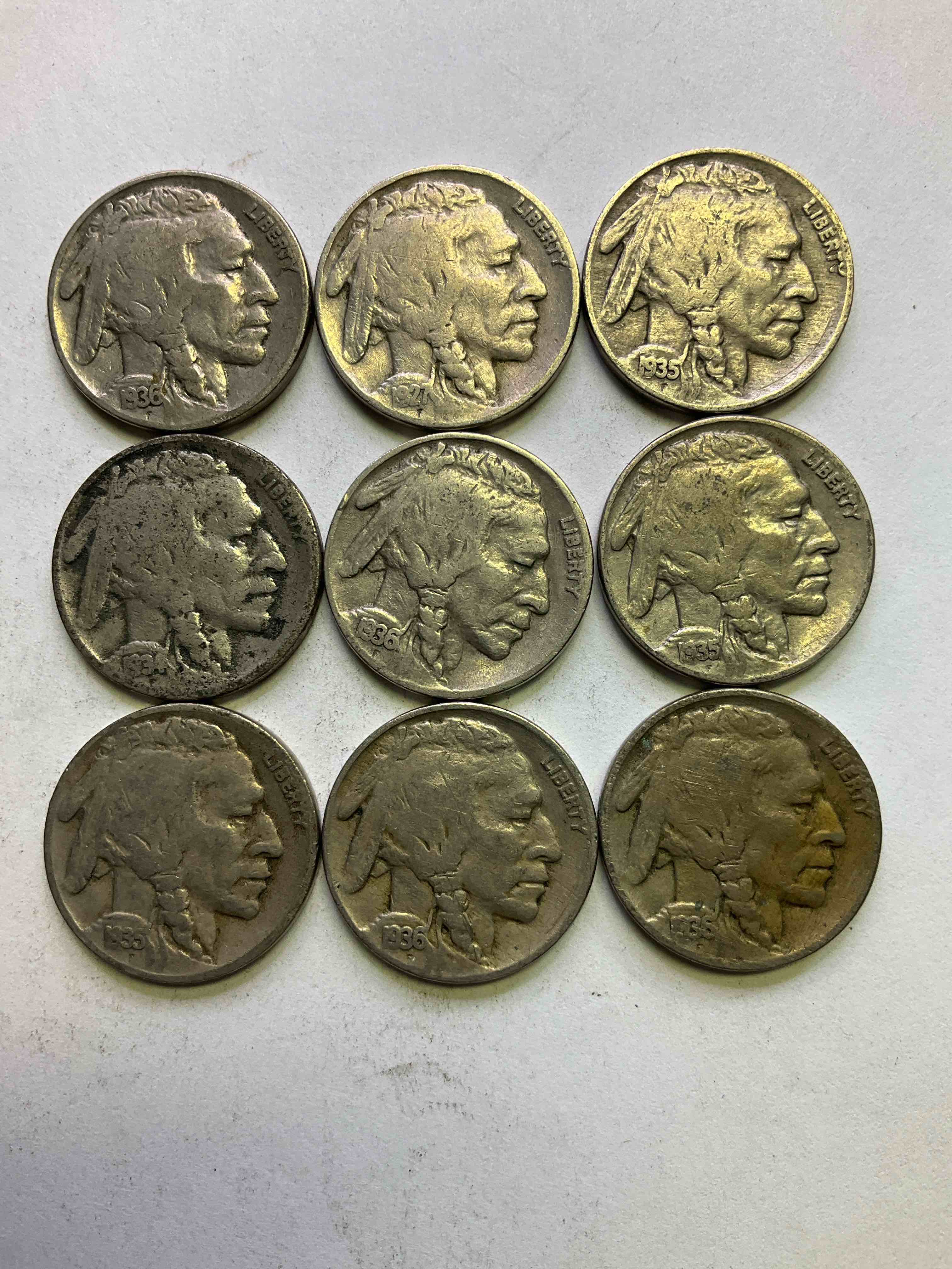 Historic Buffalo Nickels! Indian Head Buffalo Nickels Were Minted From 1913 To 1938 & Have Become A Favorite For Coin Collectors Around The World! Own Pieces Of American History With These Cool Indian Head Buffalo Nickels In Circulated Condition, Most With Visible Dates Which Is Very Rare For Buffalo Nickels!