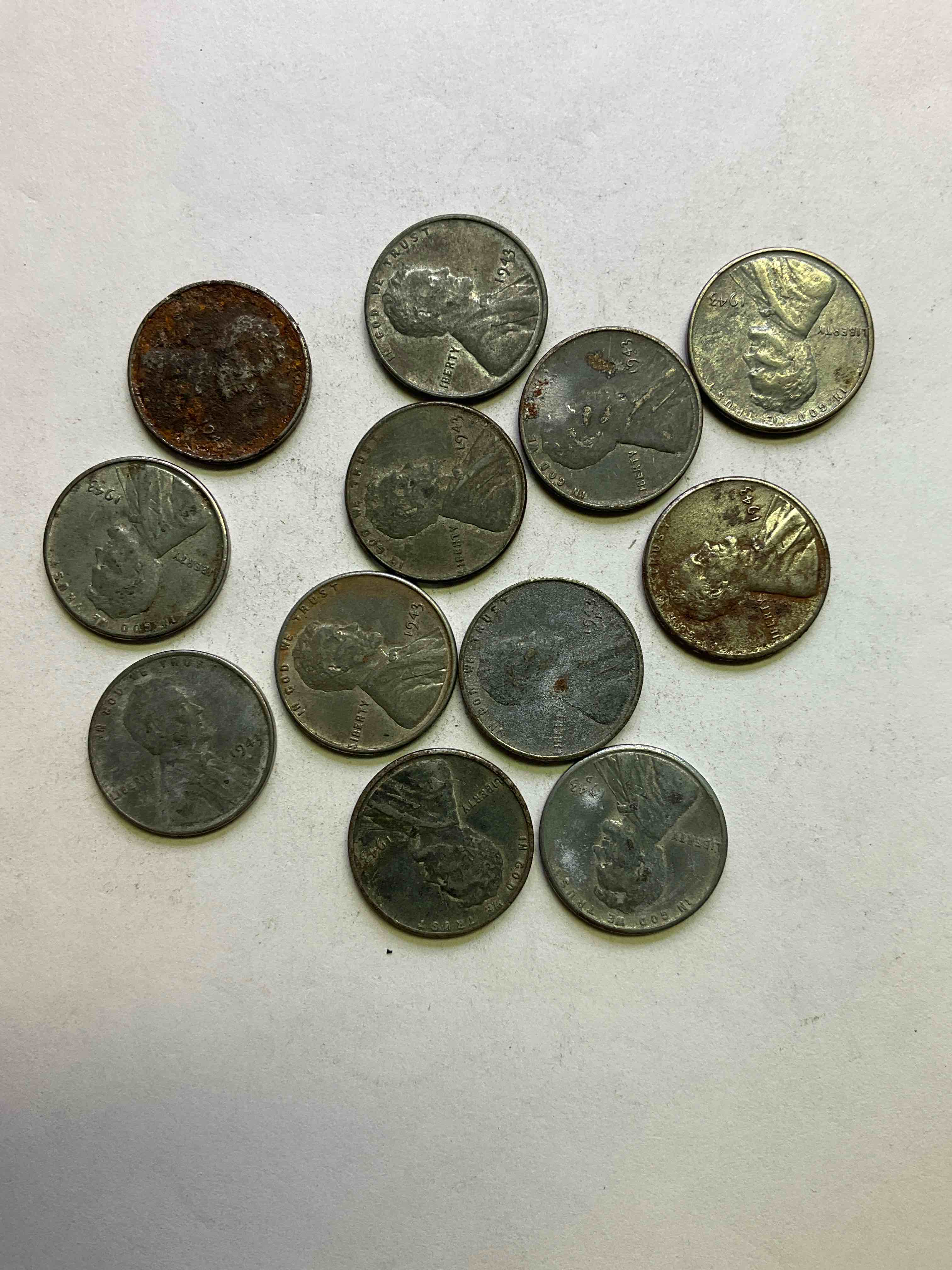 1943 World War Il History! Did You Know That In 1943 Copper Was So Valuable For Making Ammunition That The U.S. Treasury Made Pennies Out Of Steel?! 1943 STEEL Pennies Have Become Valuable, Rare Collector Items! Up For Auction Are Rare WWII Steel Pennies Appearing Circulated. Own Pieces Of World War II History That Are An Awesome Investment!