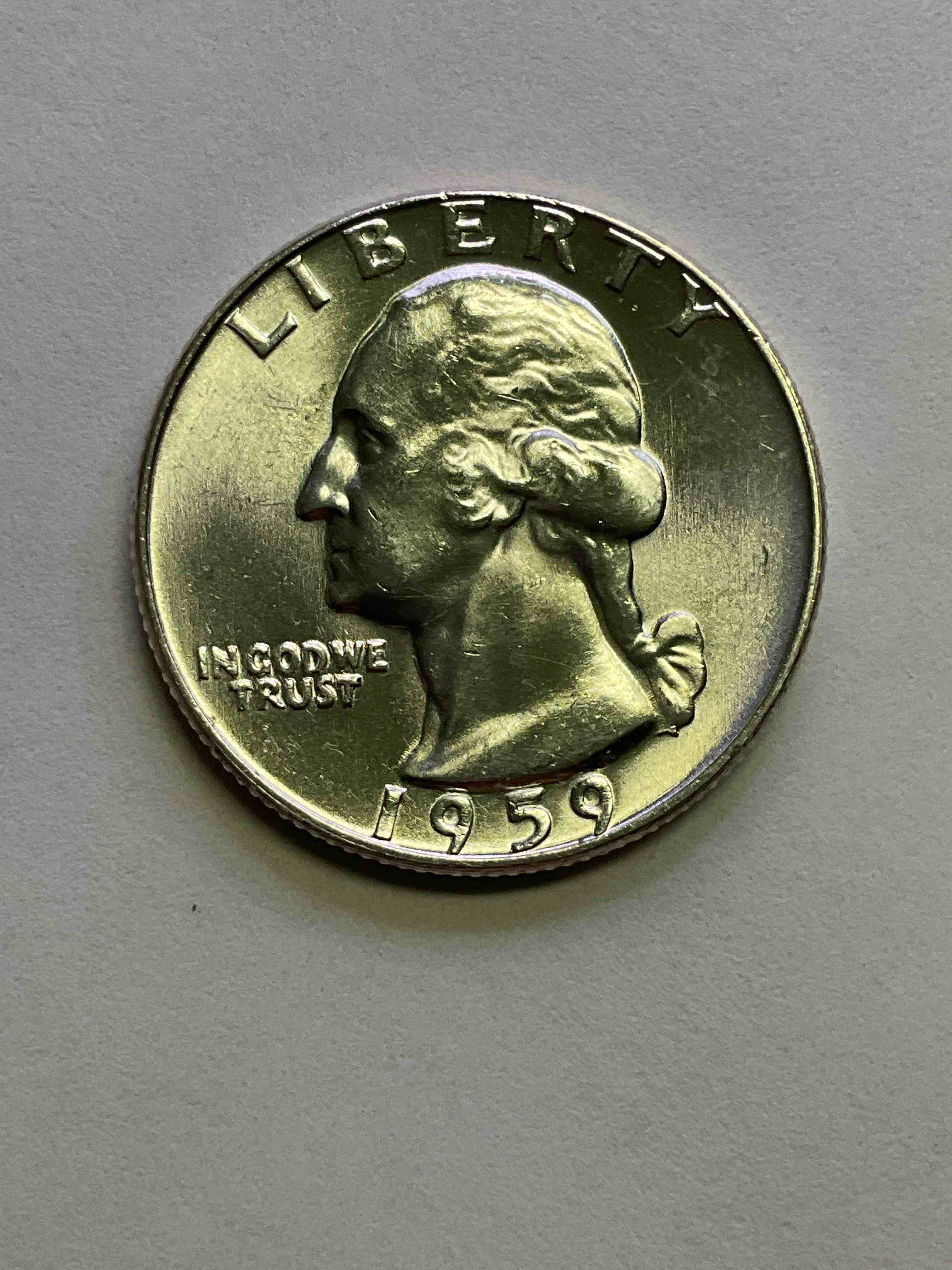 George Washington Brilliant Uncirculated Silver! Pre 1965 U.S. Quarter Dollar Coins Were Actually Silver, Here Are two Great Examples Of Awesome, Pristine George Washington Silver Quarters, Stunning & Uncirculated! Rare 1959 Mint! Great For Investing In Precious Metals! These Coins Were Minted At 90% Silver and 10% Copper, Giving Them A Net Weight Of .18084 Ounces Of Pure Silver Per Coin! Very Hard To Find Uncirculated, Stunning! Invest In Fine U.S. Silver!