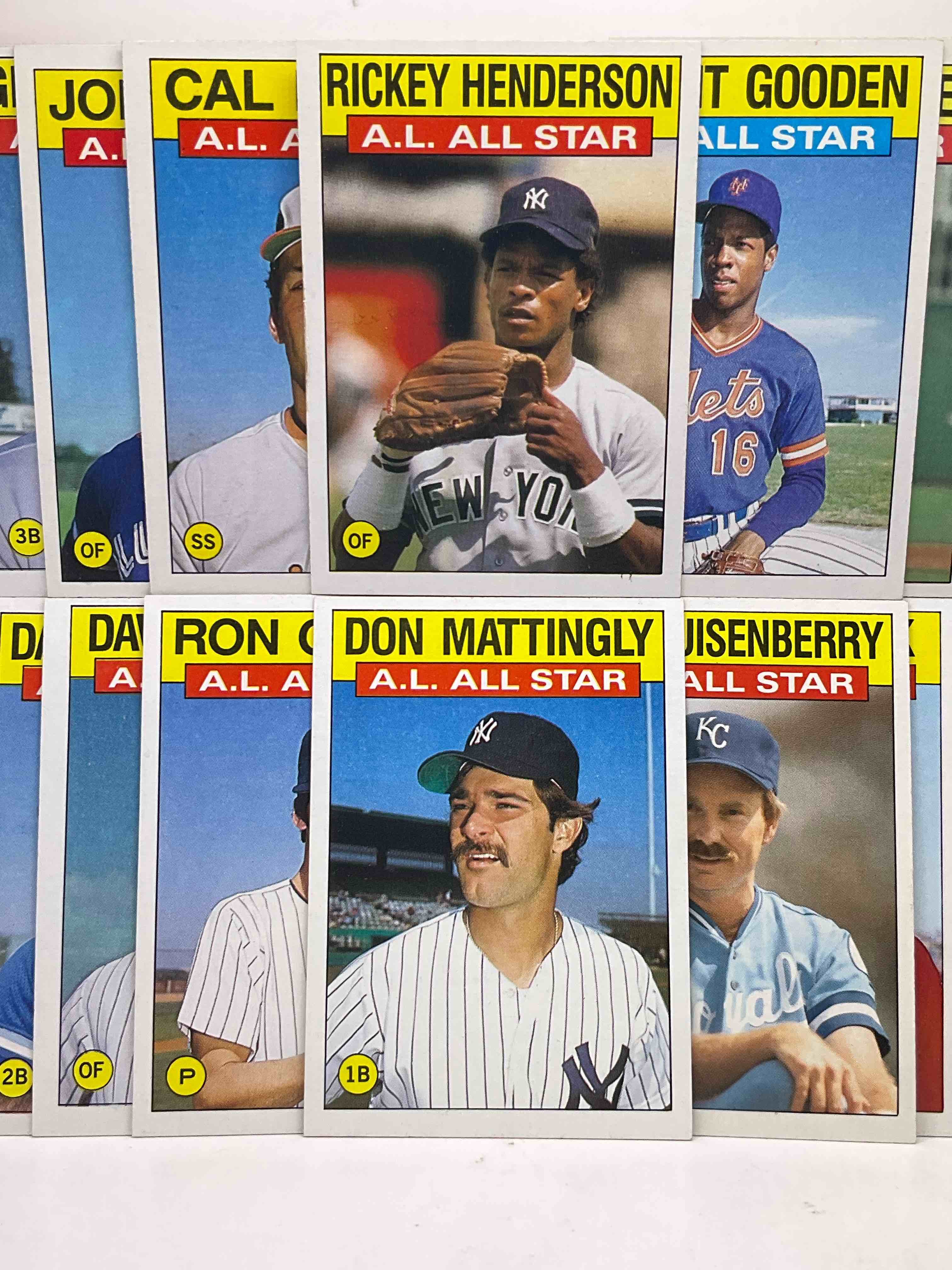 1985 MLB All Star Cards Full Set! Don Mattingly, Dwight Gooden, Rickey Henderson, Cal Ripken, Bret Saberhagen, Dave Winfield, Ron Guidry, George Brett, Willie McGee, Jeff Reardon & So Many More! Legends!