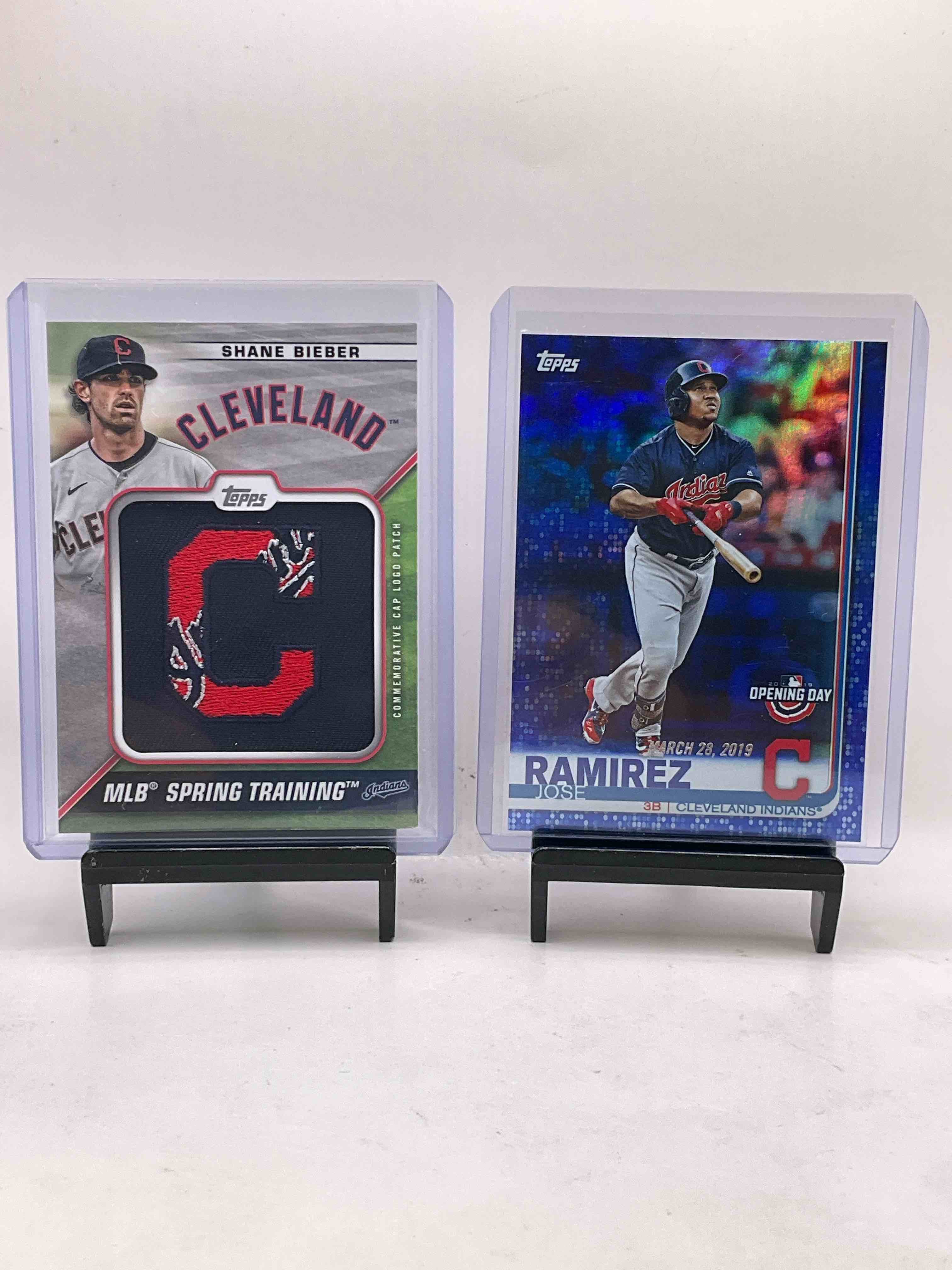 Cleveland Indians & Guardians Craziness! Shane Bieber Cleveland Baseball Cap Patch Card, Jose Ramirez Opening Day Card, Manny Ramirez Rookie Two Way Reflection Card, Vintage Indians, Topps Chrome Clement & Other Stars! Clase, Freeman, Ramirez, Lindor & More! 
