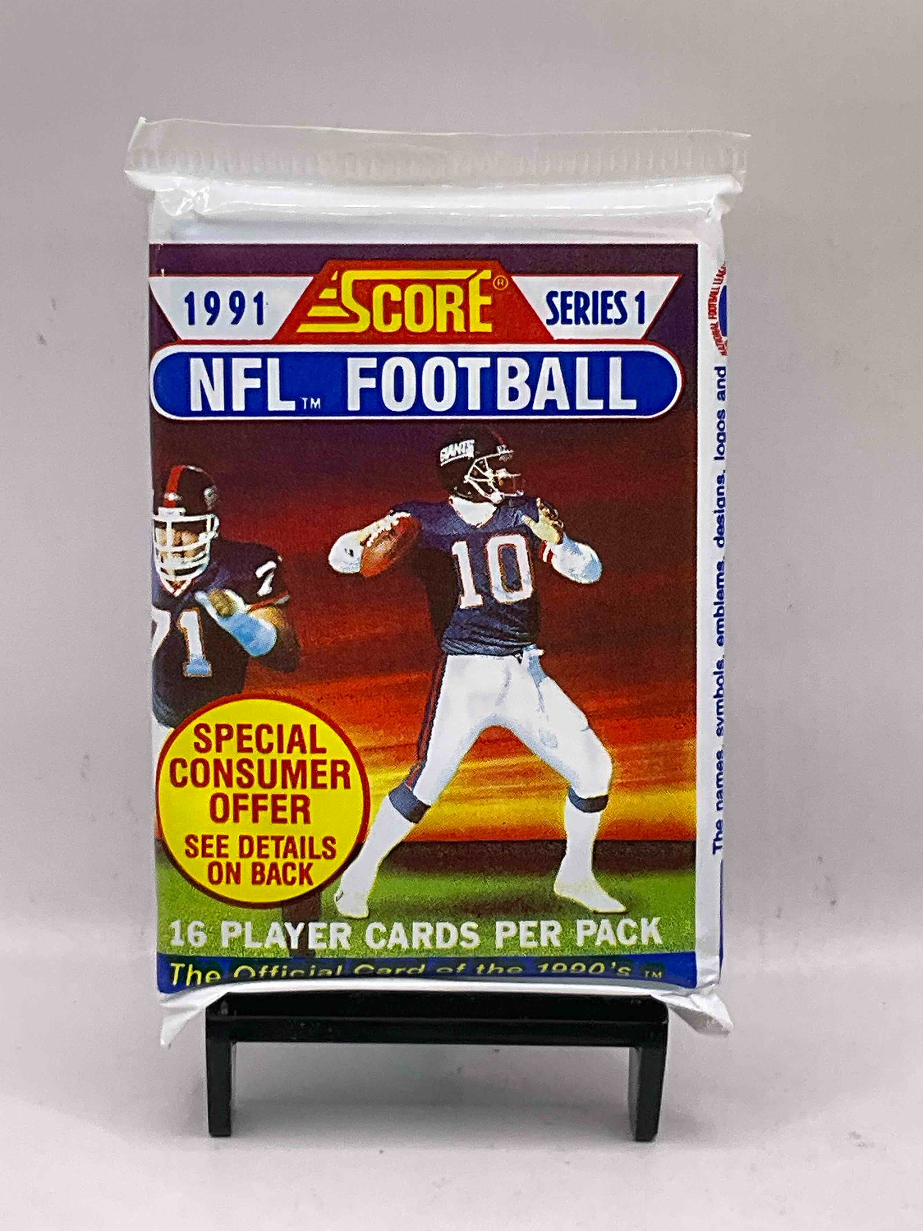 1991 NFL Score Football Sealed Card Pack, Direct From Original Retail Case! These Cards Are Sought After By Collectors For Their Awesome, Nostalgic Look. Search For Brett Favre Rookie, Early Jerry Rice, Early Emmit Smith, Joe Montana & So Much More!