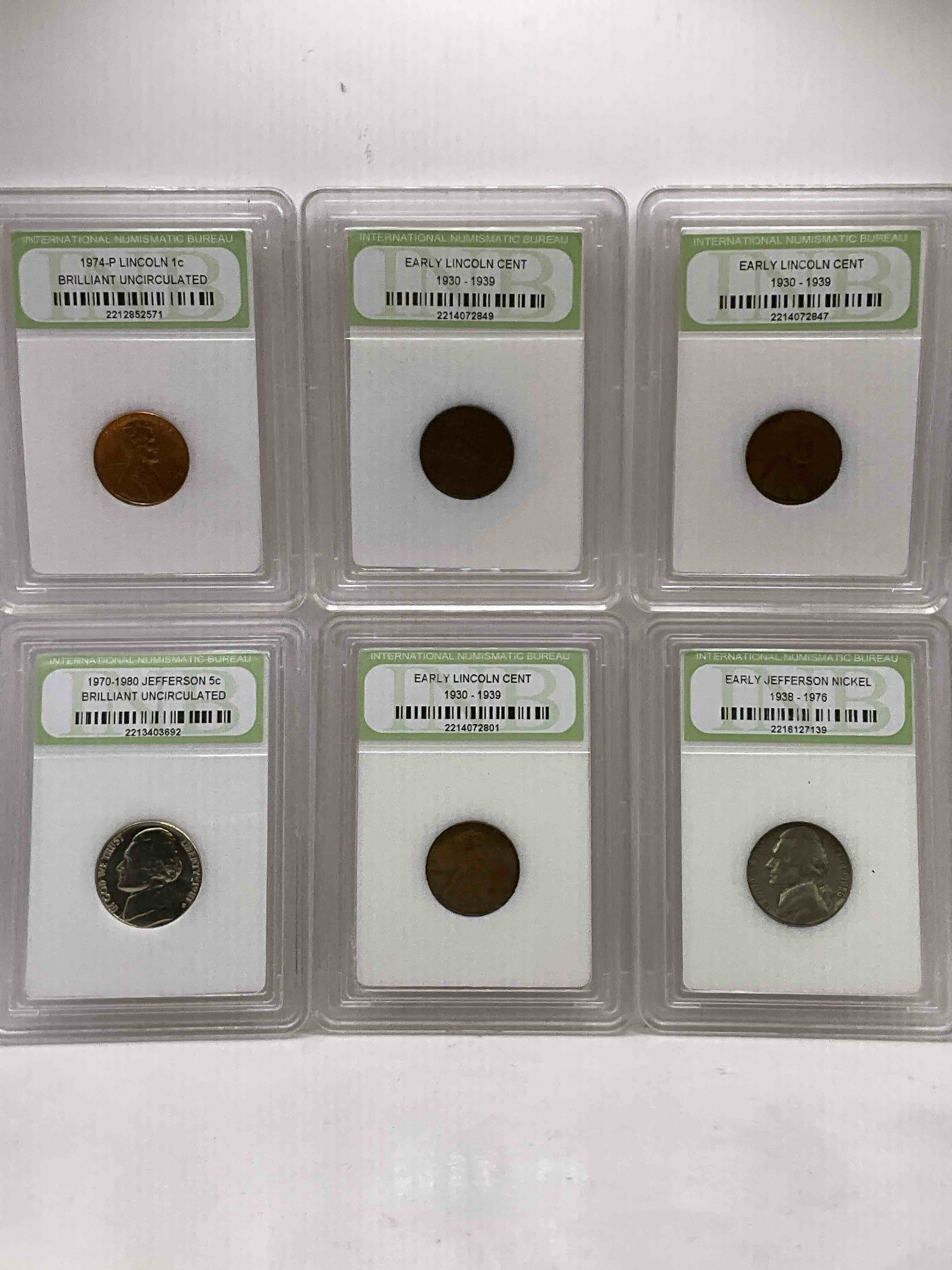 Collector's Dream! Six Different Rare, Slabbed U.S. Collector Coins In Certified/Catalogued Protective Slab Cases! A Great Way to Build An Incredible Collection Of Protected, Rare U.S. Coins! Great For The Coin Fan & Collector!