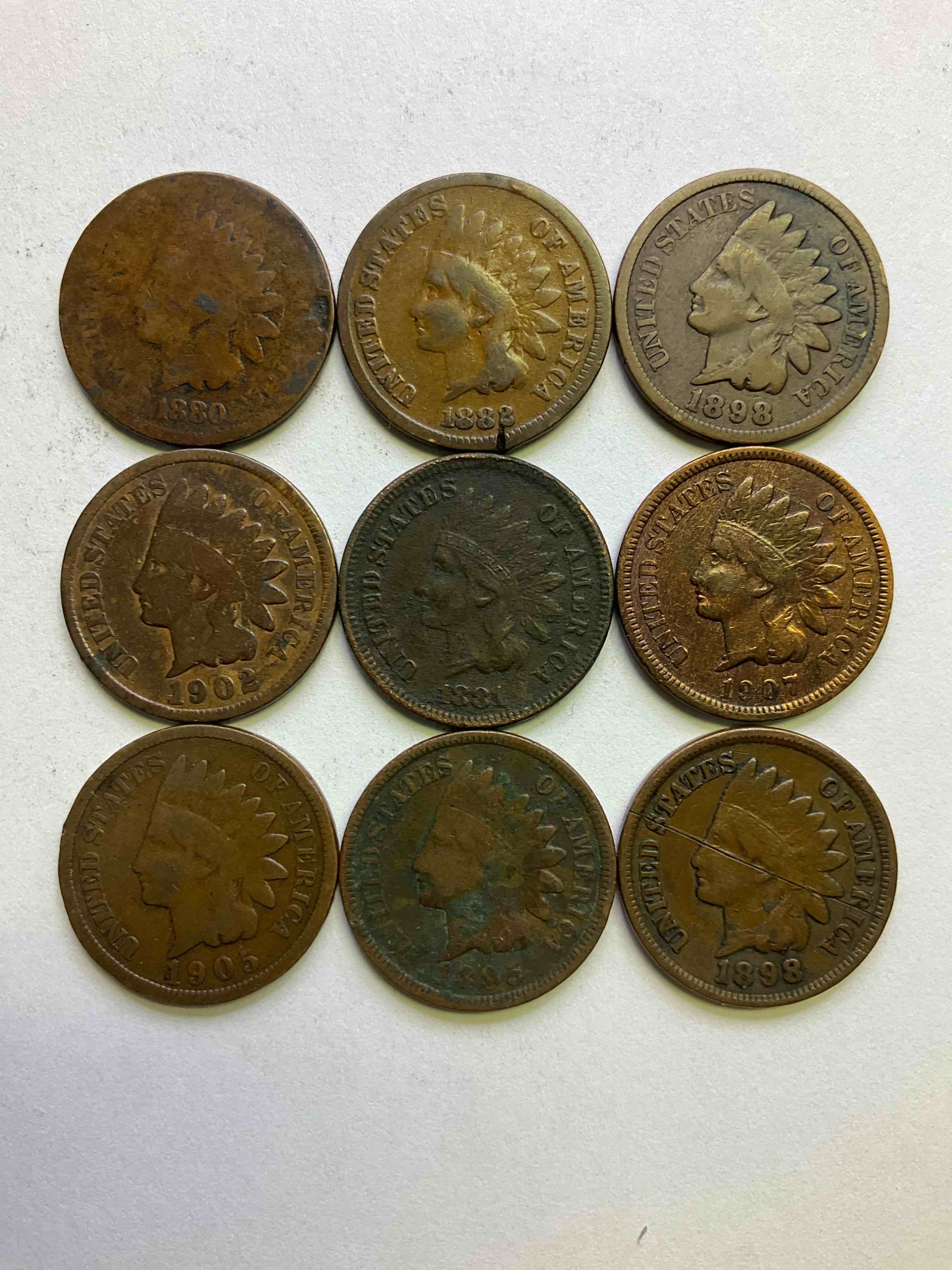 Indian Head Pennies! These Gorgeous U.S. Pennies Were Minted From 1859-1909 & Have Become Serious Collector Items! The "Indian Head" Design Is Actually A Representation Of Lady Liberty Wearing An Indian Headdress. Here Are Beautiful, Well-Kept Examples Representing Many Different Mint Years! Great For Collecting, Investing & Learning History, & Rare With Visible Dates!