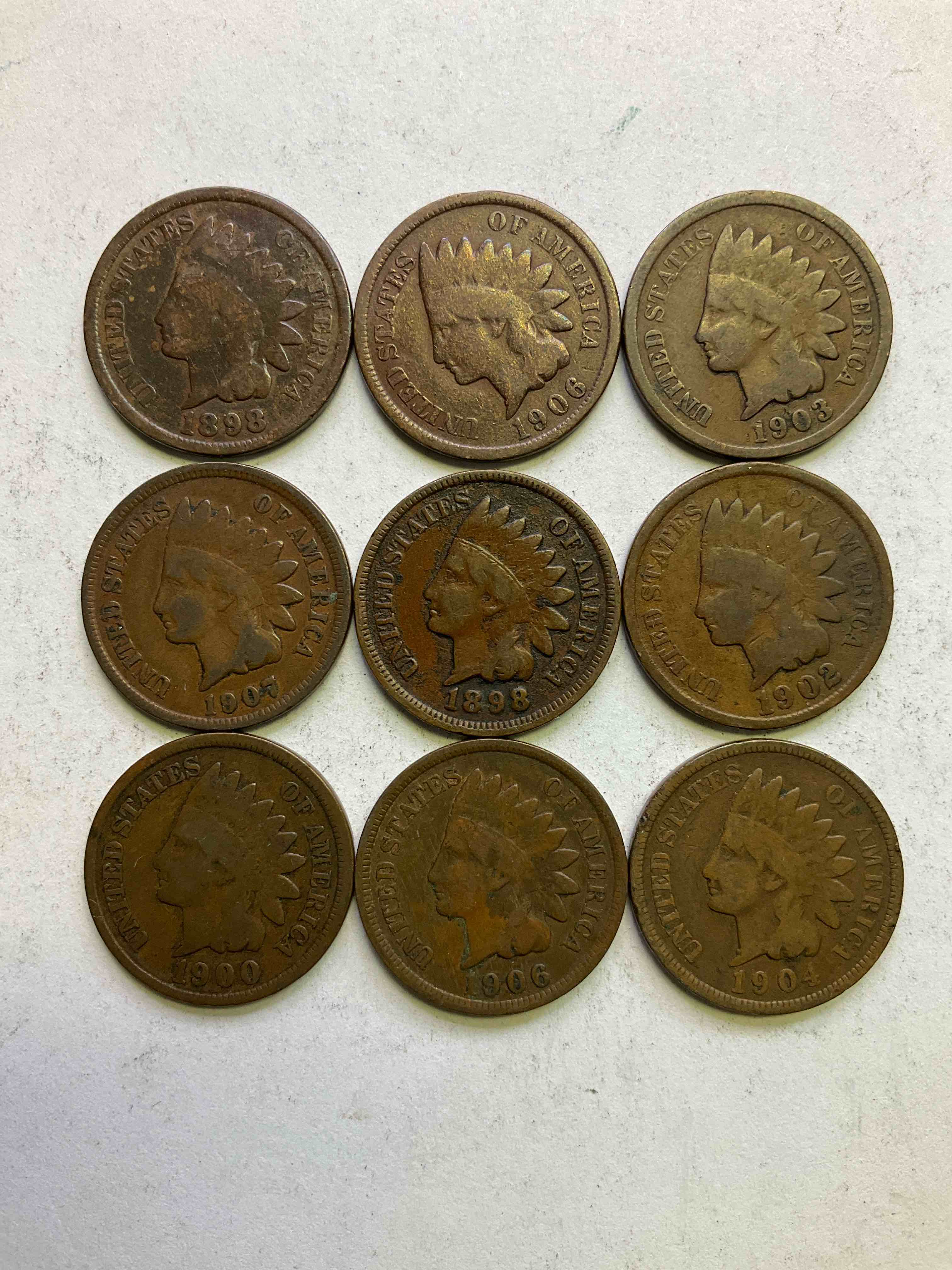 Indian Head Pennies! These Gorgeous U.S. Pennies Were Minted From 1859-1909 & Have Become Serious Collector Items! The "Indian Head" Design Is Actually A Representation Of Lady Liberty Wearing An Indian Headdress. Here Are Beautiful, Well-Kept Examples Representing Many Different Mint Years! Great For Collecting, Investing & Learning History, & Rare With Visible Dates!