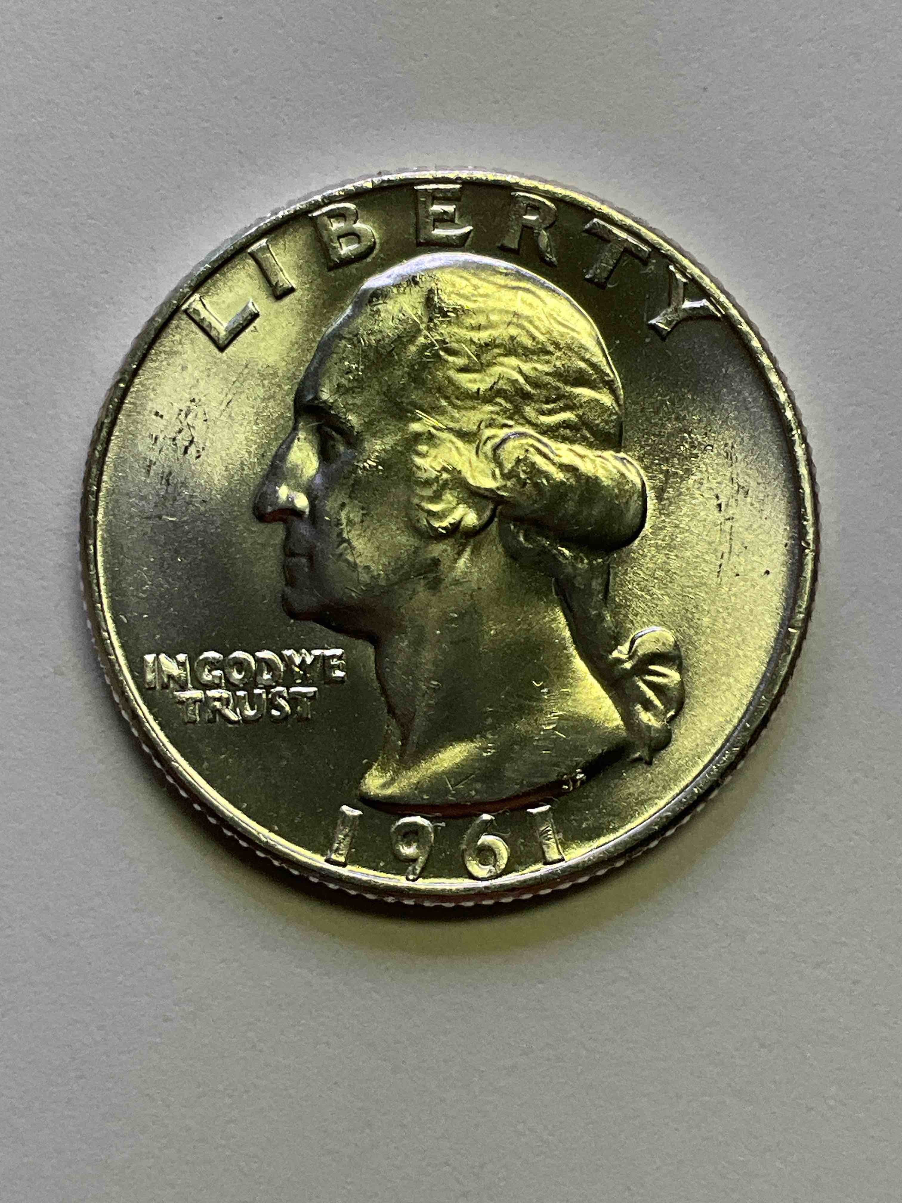 George Washington Brilliant Uncirculated Silver! Pre 1965 U.S. Quarter Dollar Coins Were Actually Silver, Here Are two Great Examples Of Awesome, Pristine George Washington Silver Quarters, Stunning & Uncirculated! Rare 1961 Mint! Great For Investing In Precious Metals! These Coins Were Minted At 90% Silver and 10% Copper, Giving Them A Net Weight Of .18084 Ounces Of Pure Silver Per Coin! Very Hard To Find Uncirculated, Stunning! Invest In Fine U.S. Silver!