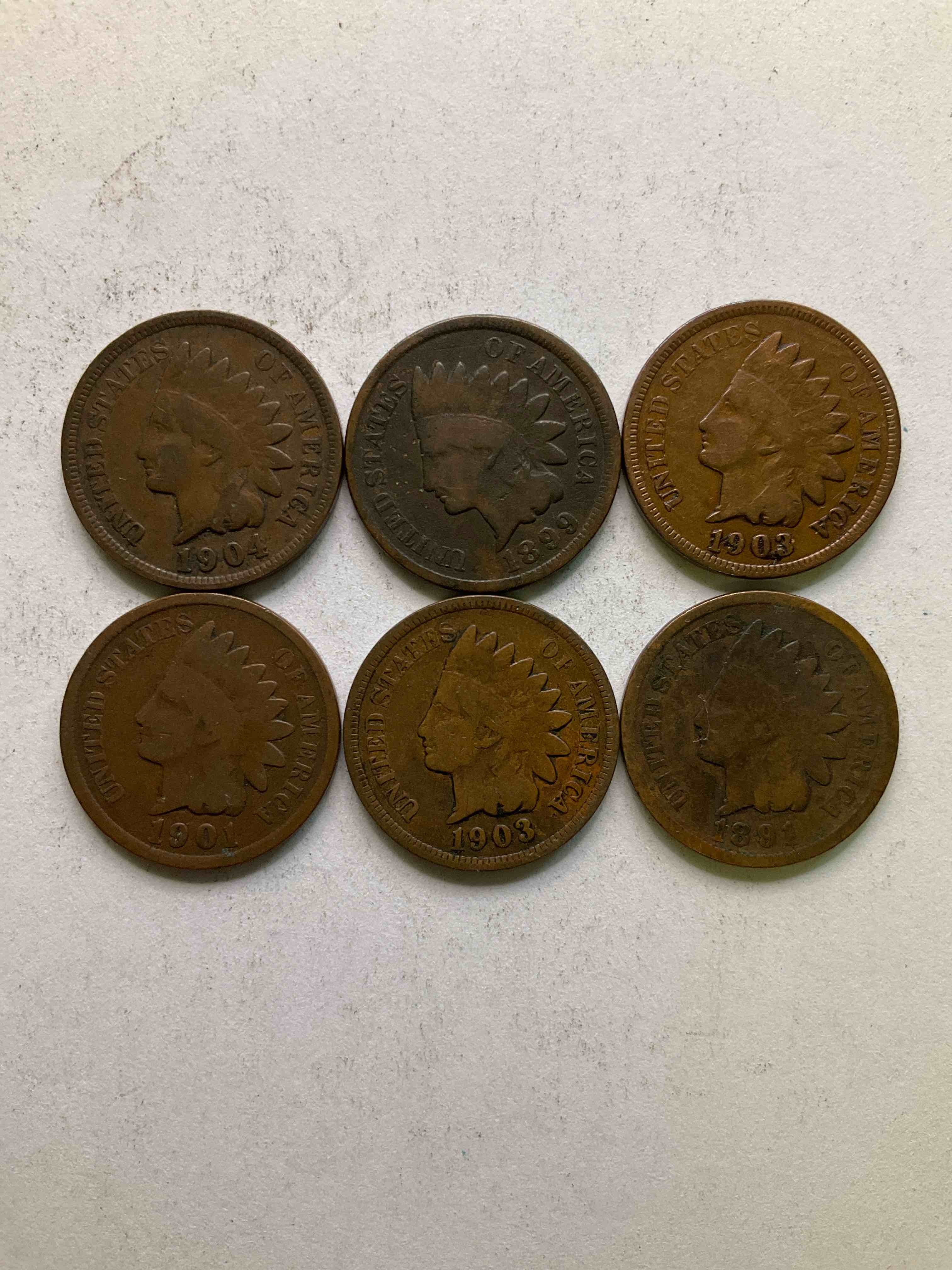 Indian Head Pennies! These Gorgeous U.S. Pennies Were Minted From 1859-1909 & Have Become Serious Collector Items! The "Indian Head" Design Is Actually A Representation Of Lady Liberty Wearing An Indian Headdress. Here Are Beautiful, Well-Kept Examples Representing Many Different Mint Years! Great For Collecting, Investing & Learning History, & Rare With Visible Dates!