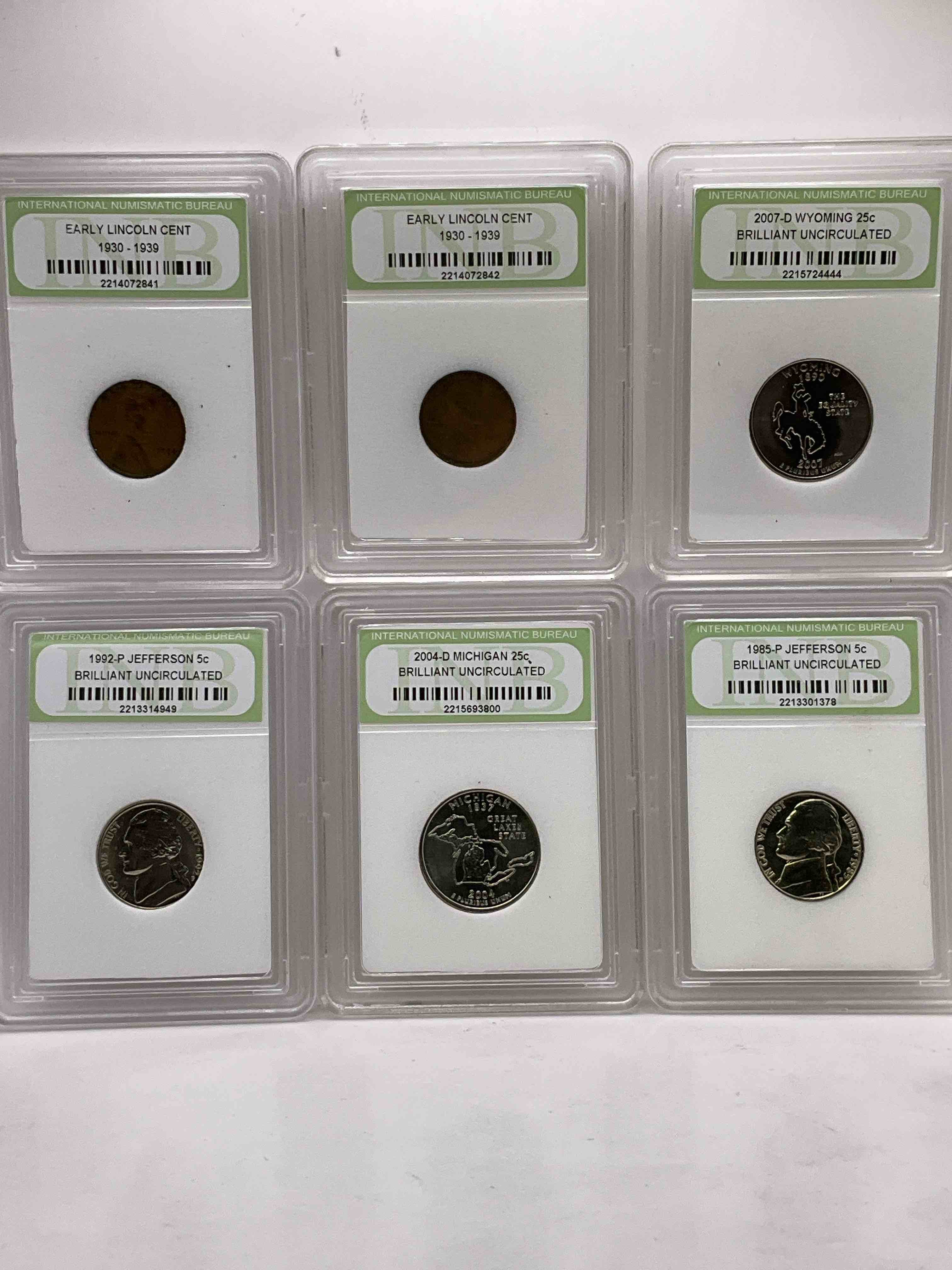 Collector's Dream! Six Different Rare, Slabbed U.S. Collector Coins In Certified/Catalogued Protective Slab Cases! A Great Way to Build An Incredible Collection Of Protected, Rare U.S. Coins! Great For The Coin Fan & Collector!