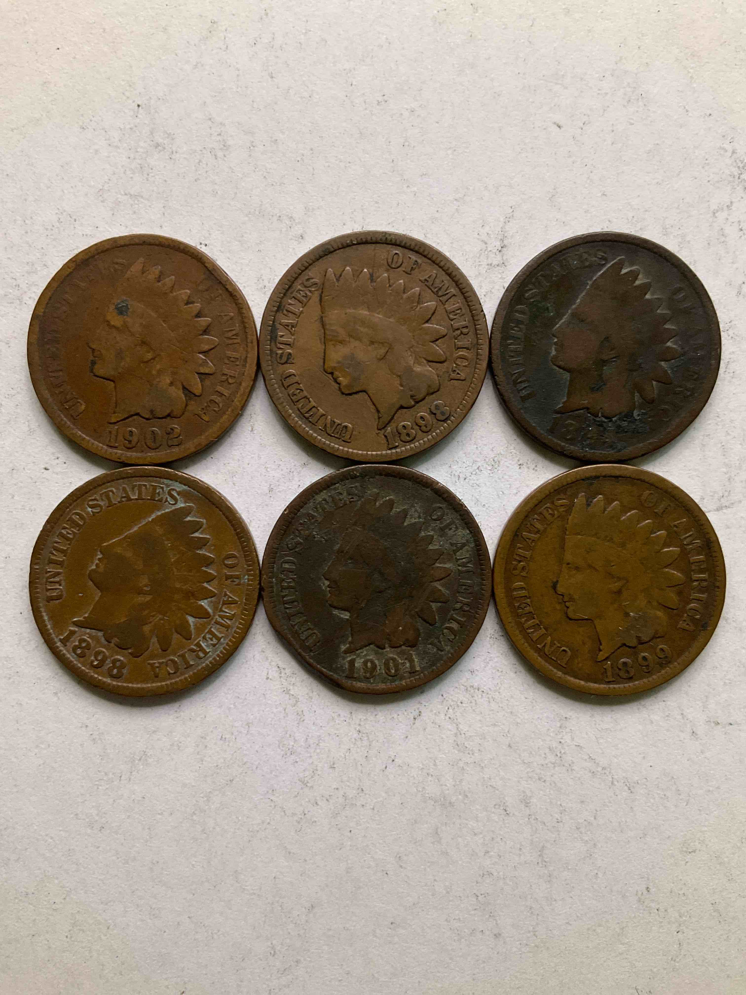 Indian Head Pennies! These Gorgeous U.S. Pennies Were Minted From 1859-1909 & Have Become Serious Collector Items! The "Indian Head" Design Is Actually A Representation Of Lady Liberty Wearing An Indian Headdress. Here Are Beautiful, Well-Kept Examples Representing Many Different Mint Years! Great For Collecting, Investing & Learning History, & Rare With Visible Dates!